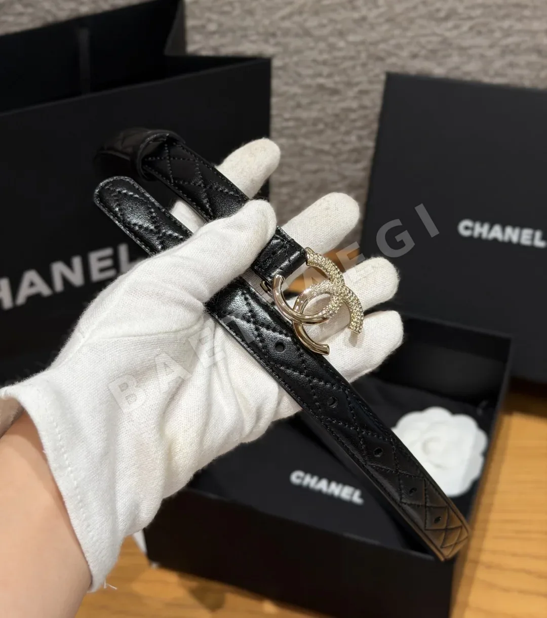 샤넬 퀼팅 램스킨 벨트 20mm 상세 이미지 7