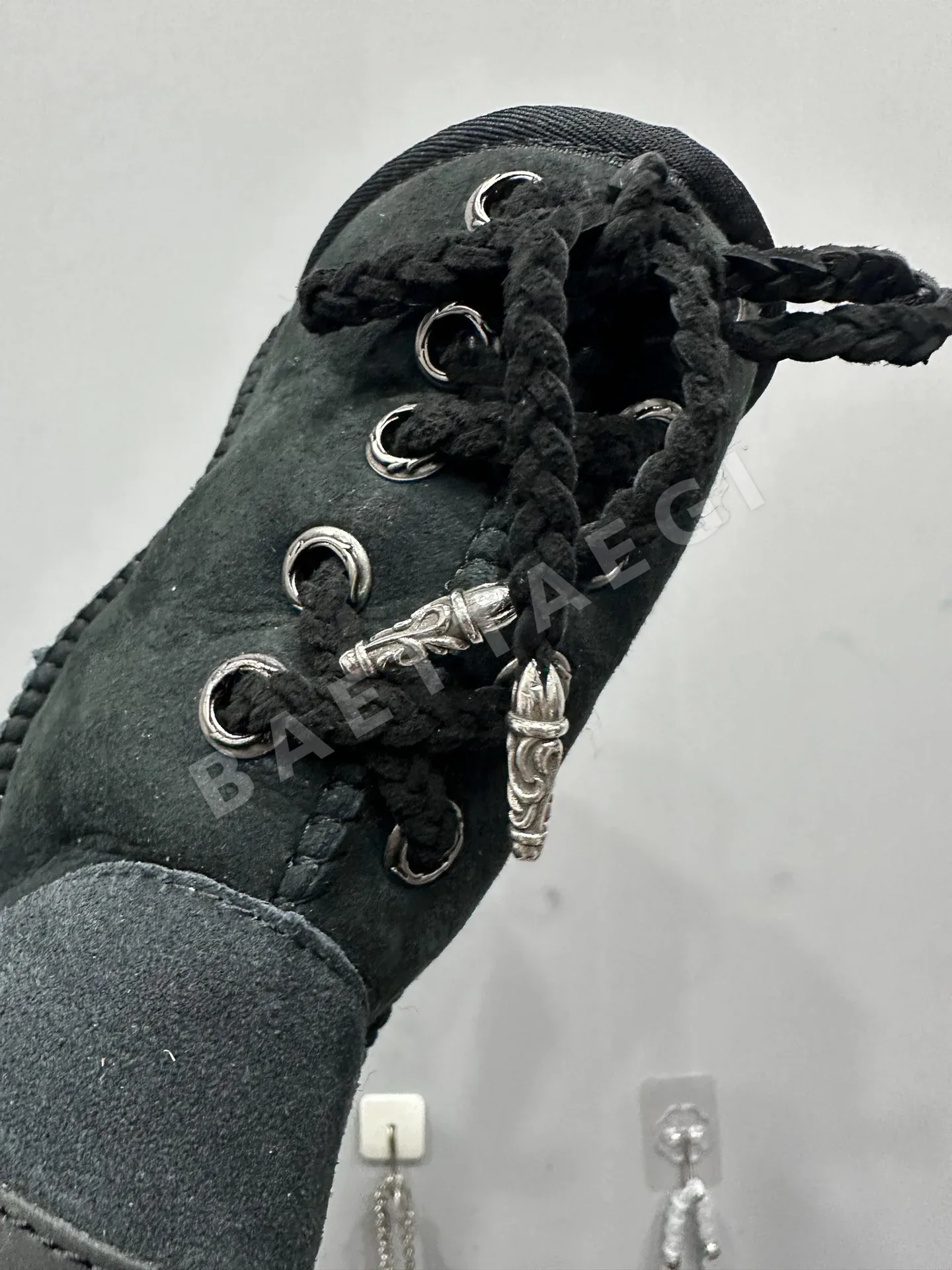 크롬하츠 부츠 블랙 은도금 장식 상세 이미지 6