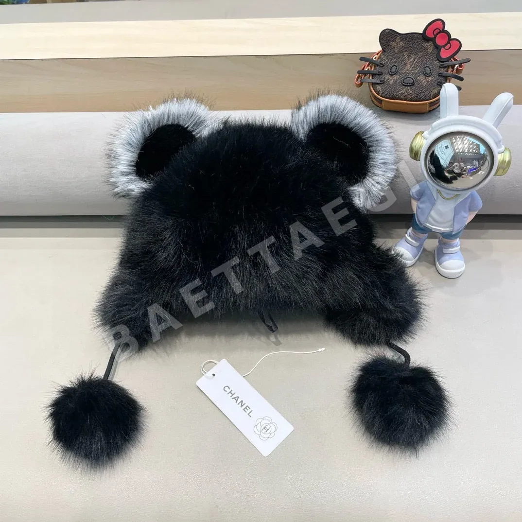 샤넬 페이크 퍼 곰 귀 모자 상세 이미지 2