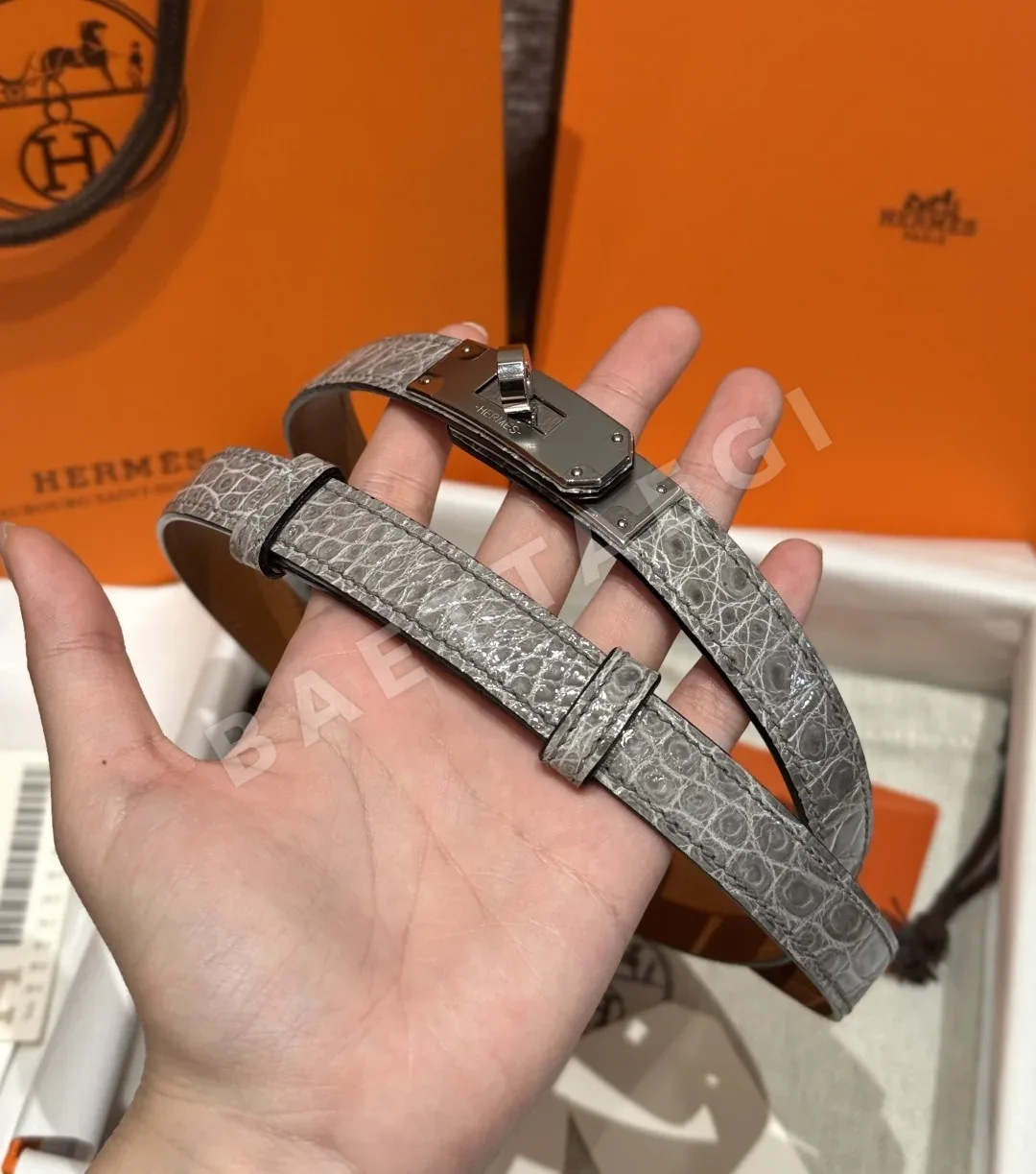 에르메스 켈리 크로코다일 벨트 상세 이미지 2
