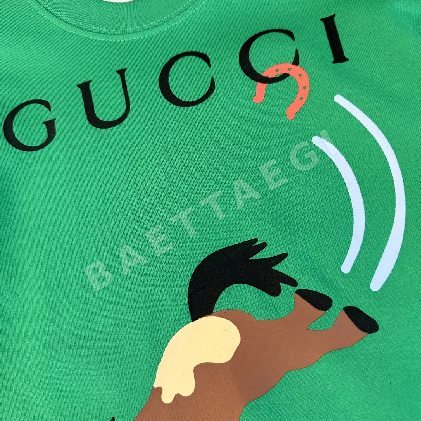 구찌 GUCCI* *Qi 2026 早春子供服 新作 半袖 新年プリント 発泡Tシャツ、オリジナル品質、230g ヘビーウェ 상세 이미지 4