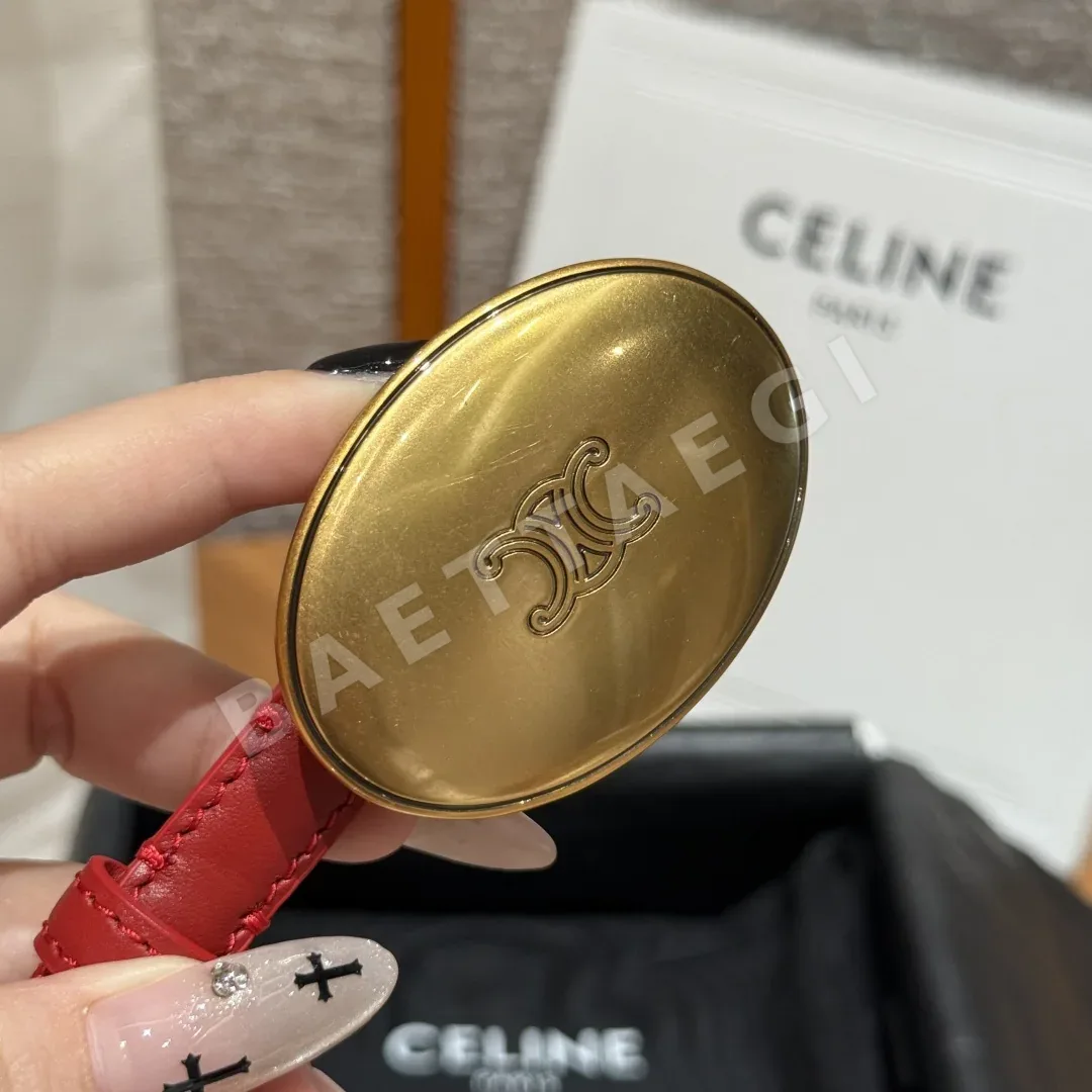 셀린느 TRIOMPHE 로고 메탈 버클 가죽 벨트 상세 이미지 5