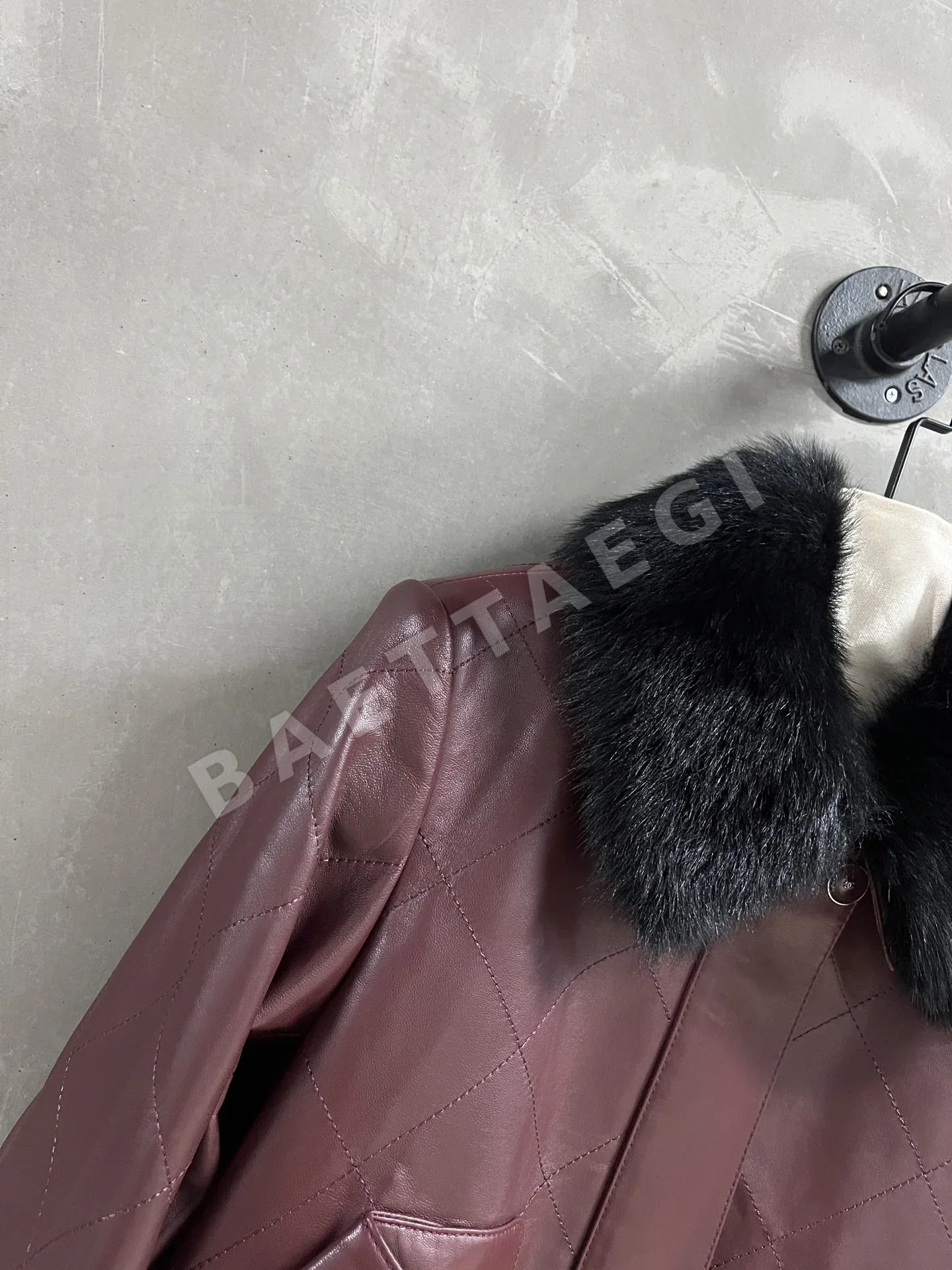 샤넬 울 카라 가죽 자켓 상세 이미지 2