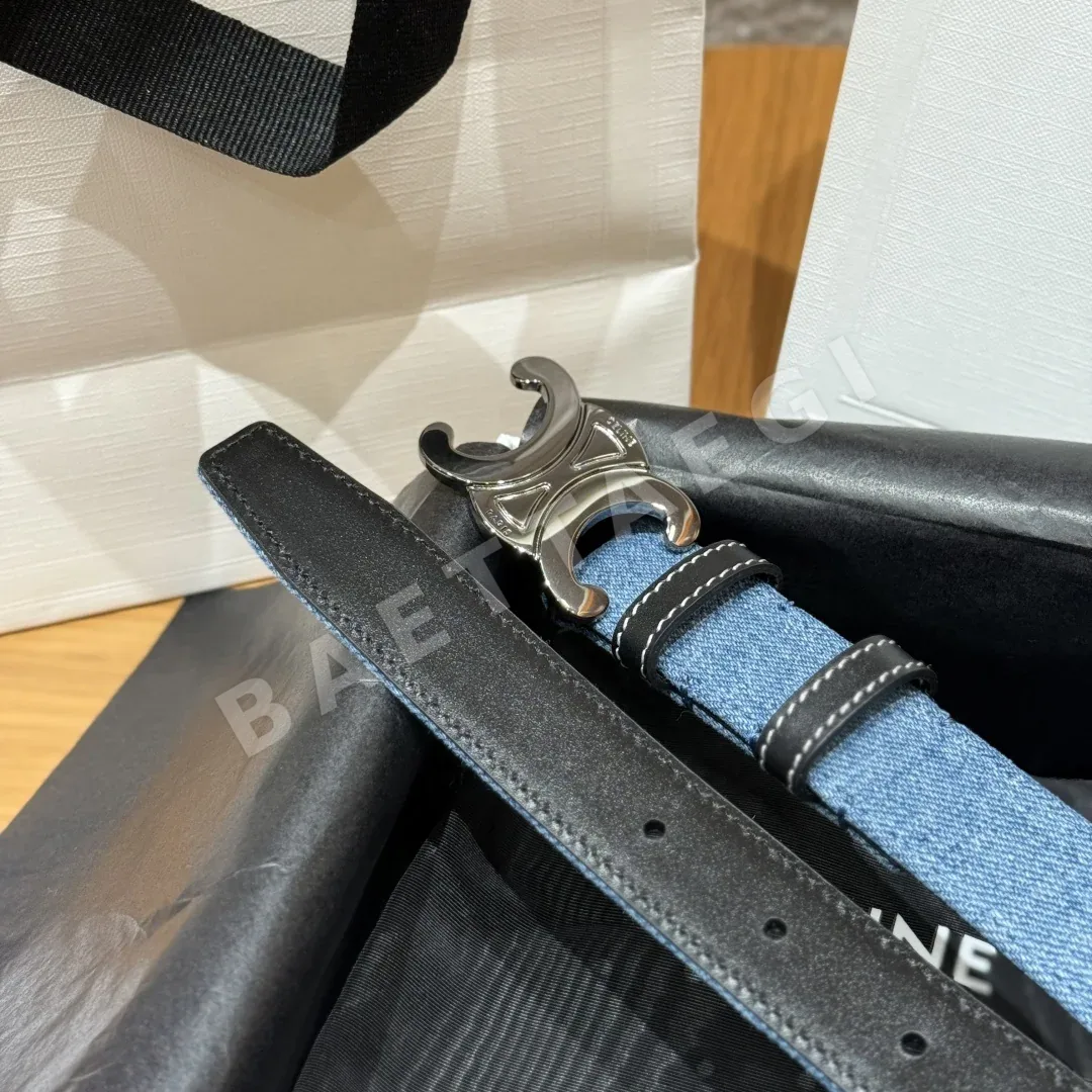 셀린느 개선문 데님 소가죽 벨트 상세 이미지 5