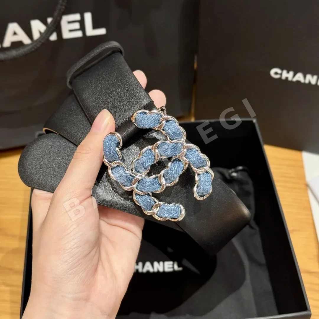 샤넬 더블 C 버클 카프스킨 가죽 벨트 상세 이미지 3