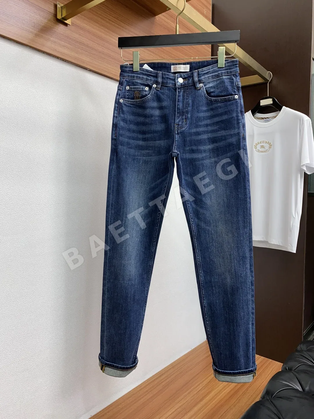 브루넬로쿠치넬리 슬림 스트레이트 레그 남성 바지 상세 이미지 2
