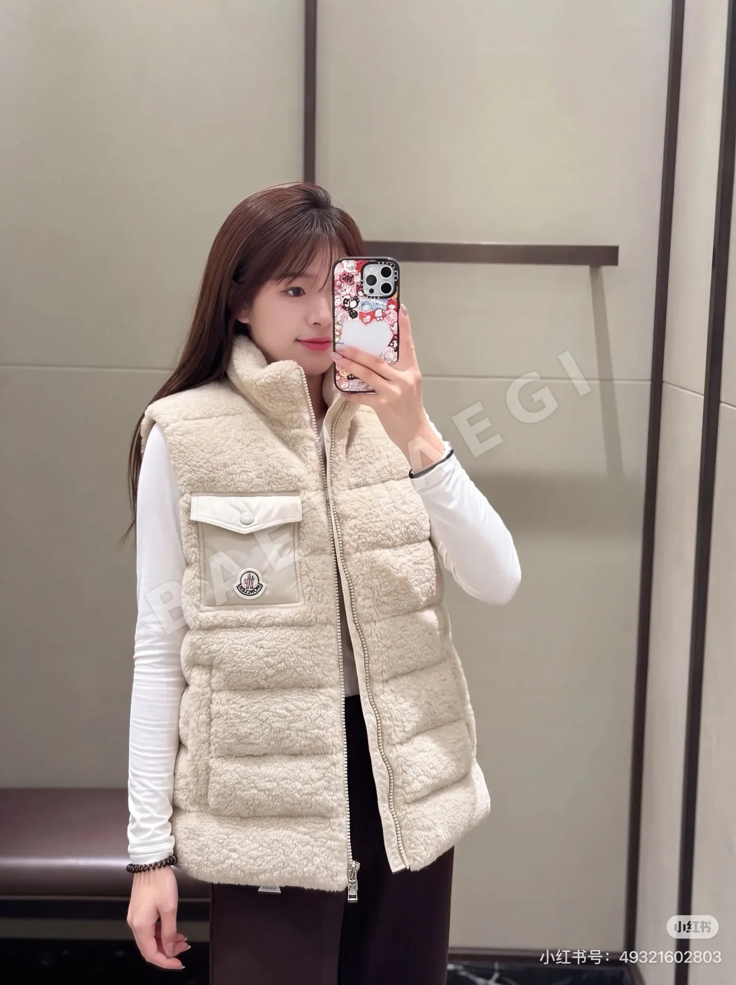 몽클레르 테디 베어 플리스 여성 다운 조끼 상세 이미지 9
