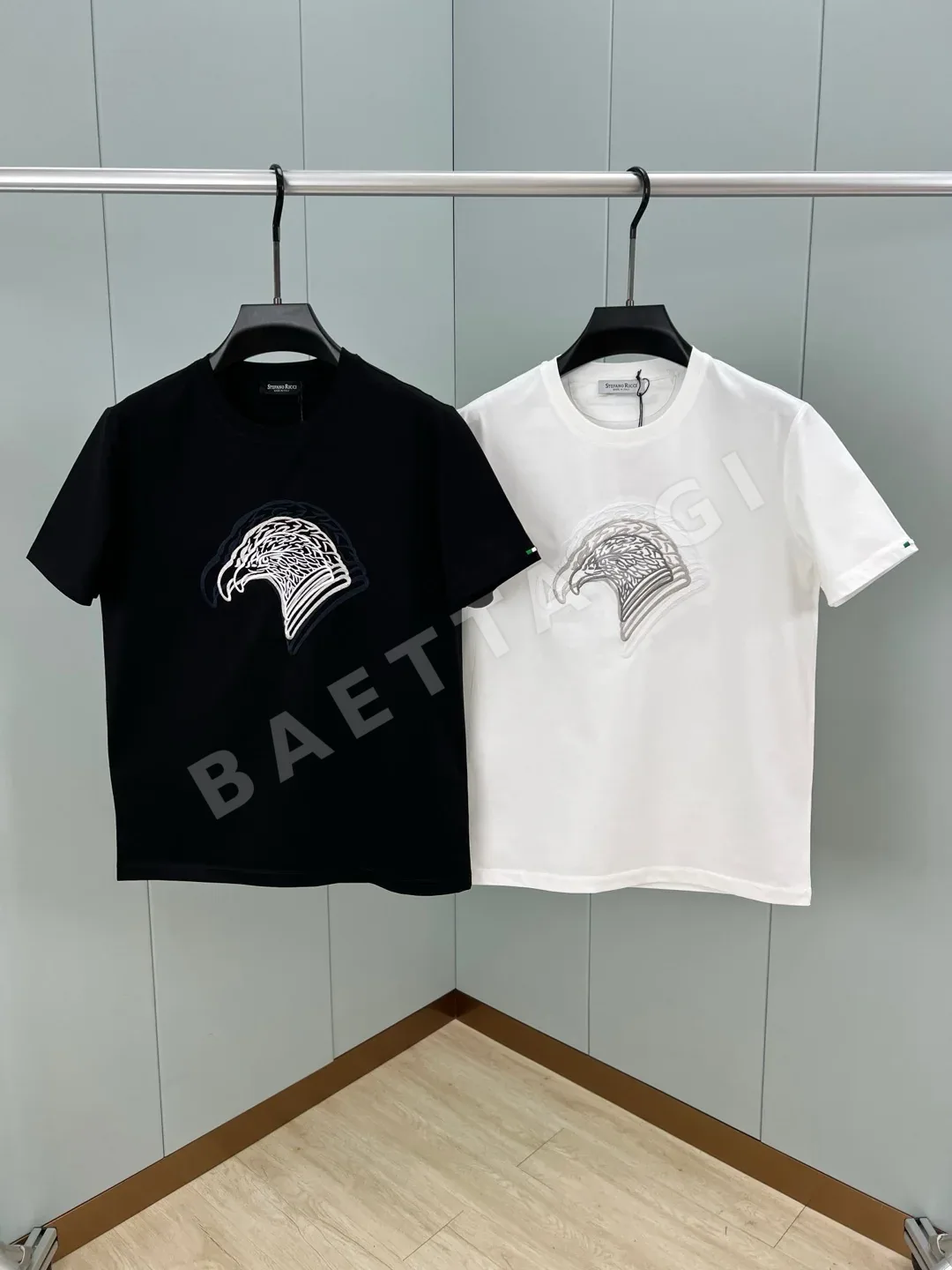 스테파노리치 쌍두 독수리 자수 남성 반팔 티셔츠 상세 이미지 8