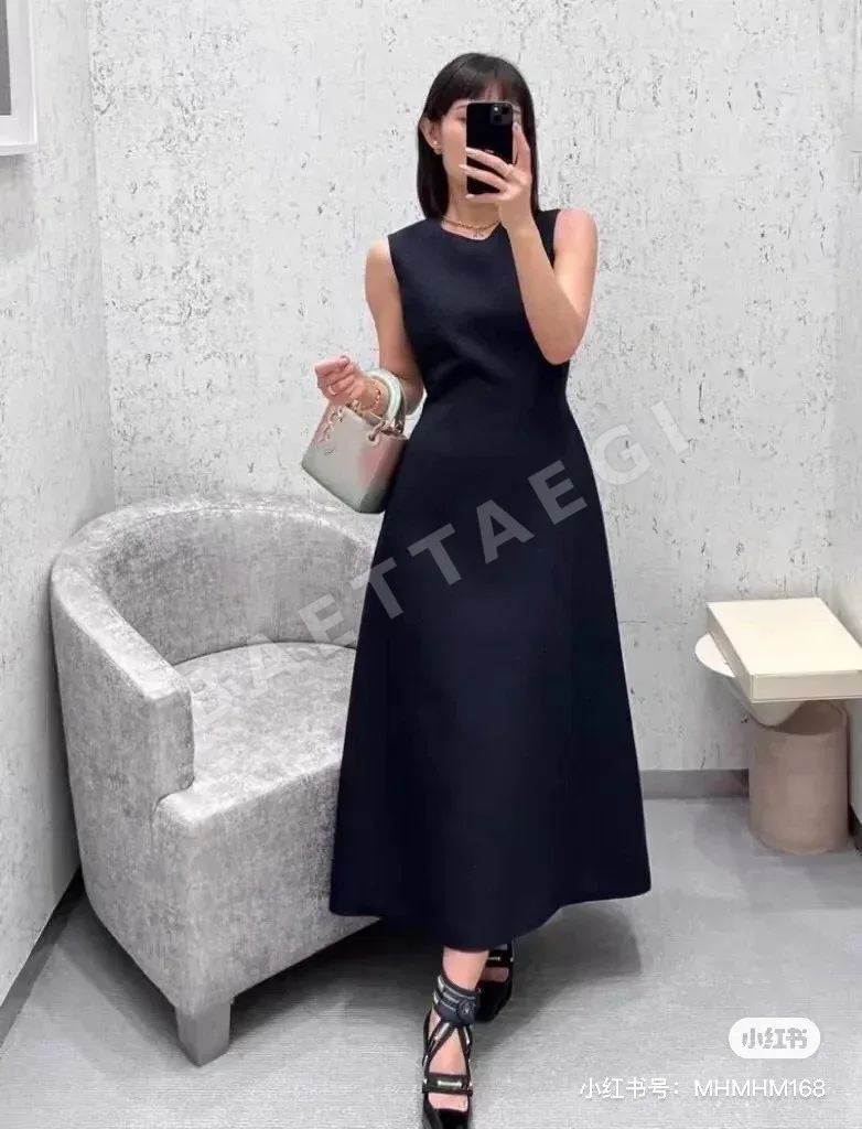 디올 헵번 스타일 민소매 원피스