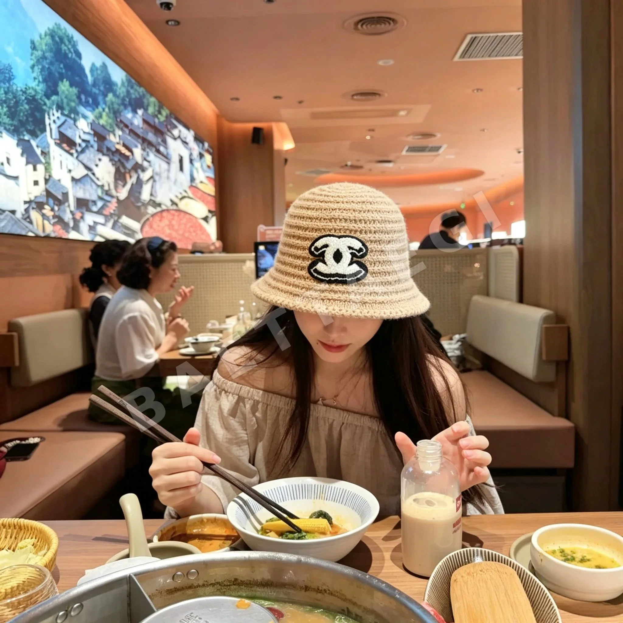 샤넬 울 니트 버킷햇 상세 이미지 2