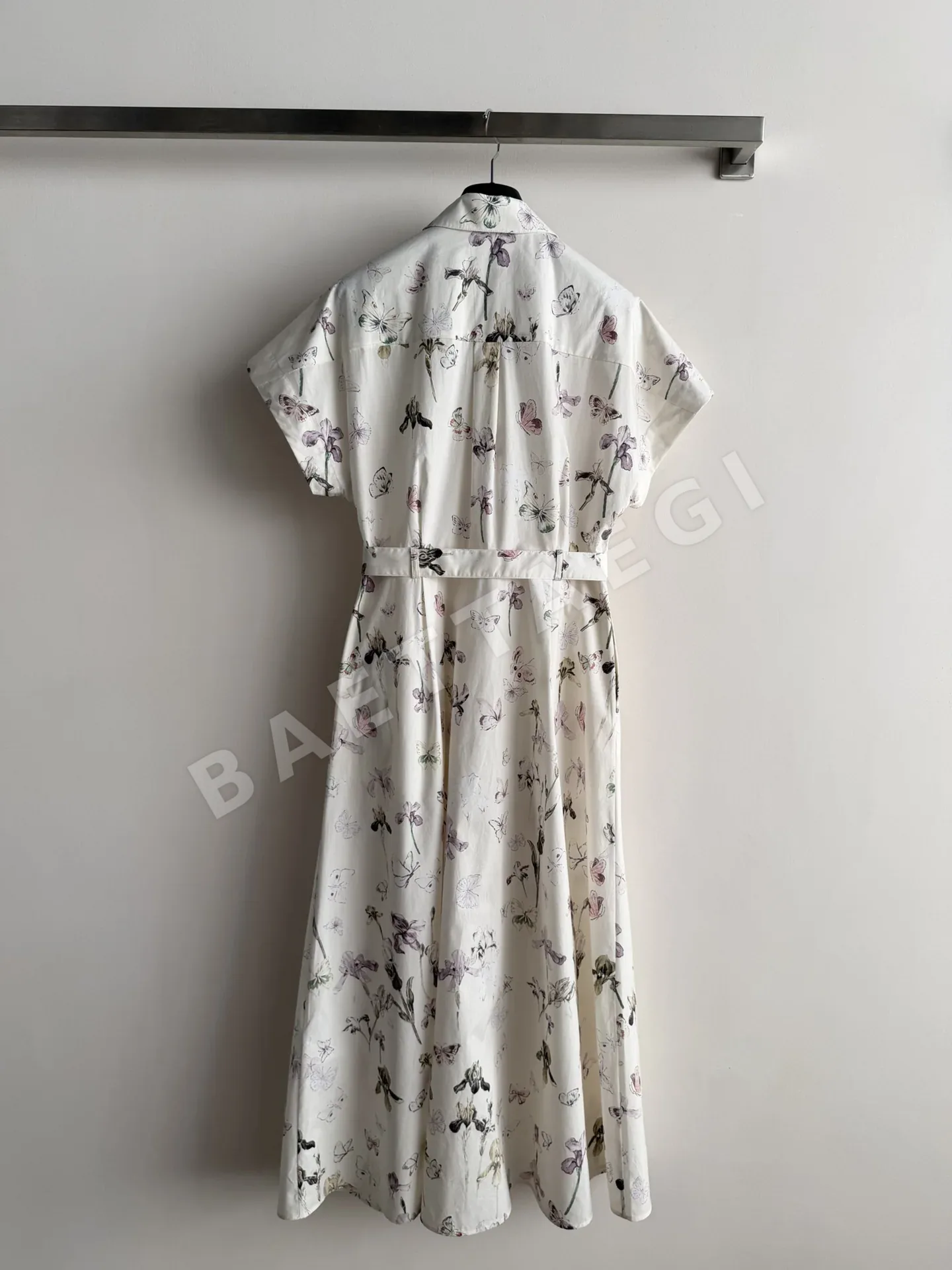 디올 라펠 카라 나비 플라워 반팔 원피스 상세 이미지 2