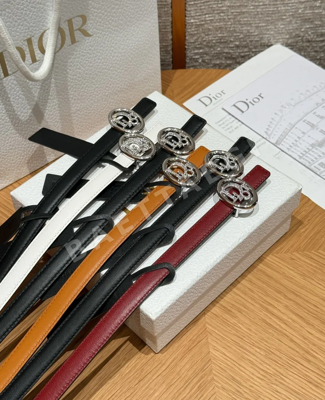 디올 오블리크 골드 버클 소가죽 벨트 상세 이미지 5