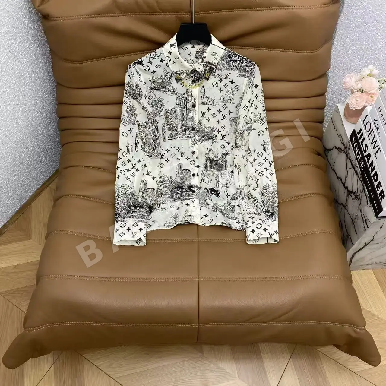 루이비통 빈티지 프린트 실크 셔츠 상세 이미지 3