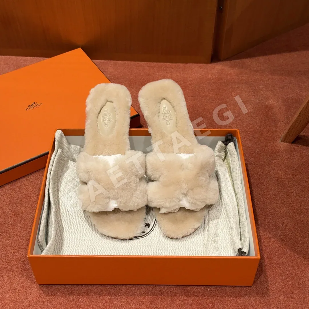 에르메스 오란 샌들 베이지 시프스킨 H 컷아웃 상세 이미지 6