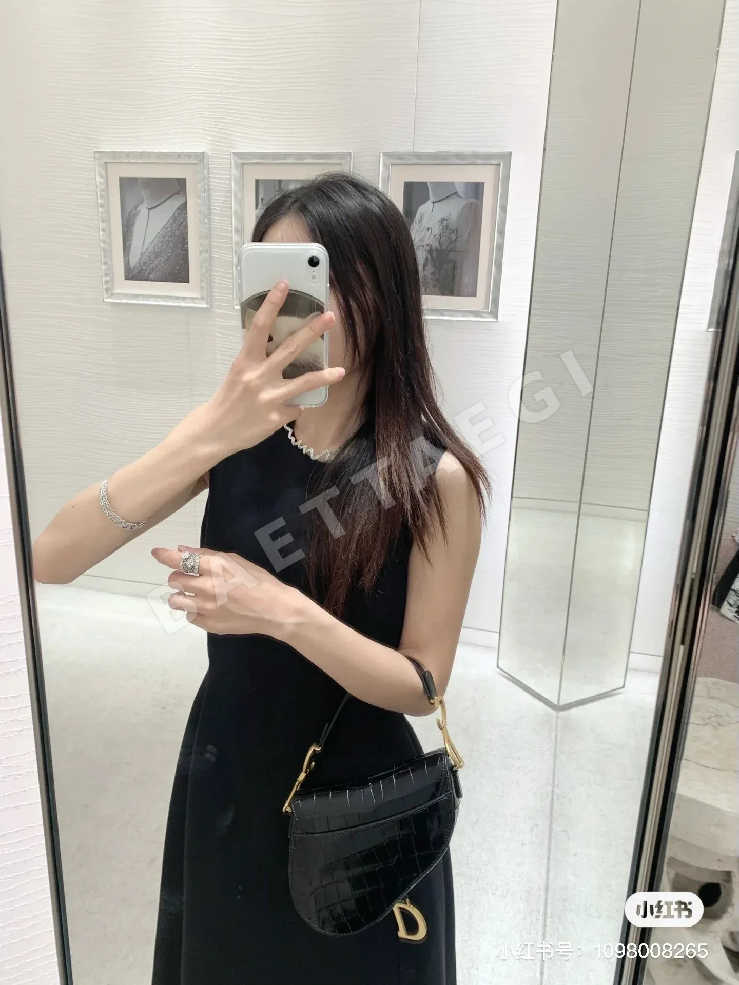 디올 민소매 드레이프 원피스 상세 이미지 3