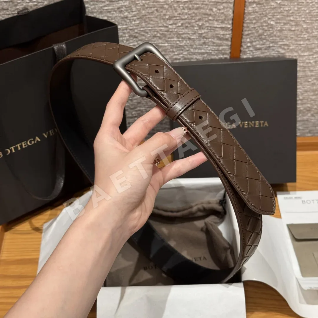 보테가베네타 인트레차토 우븐 가죽 벨트 상세 이미지 4