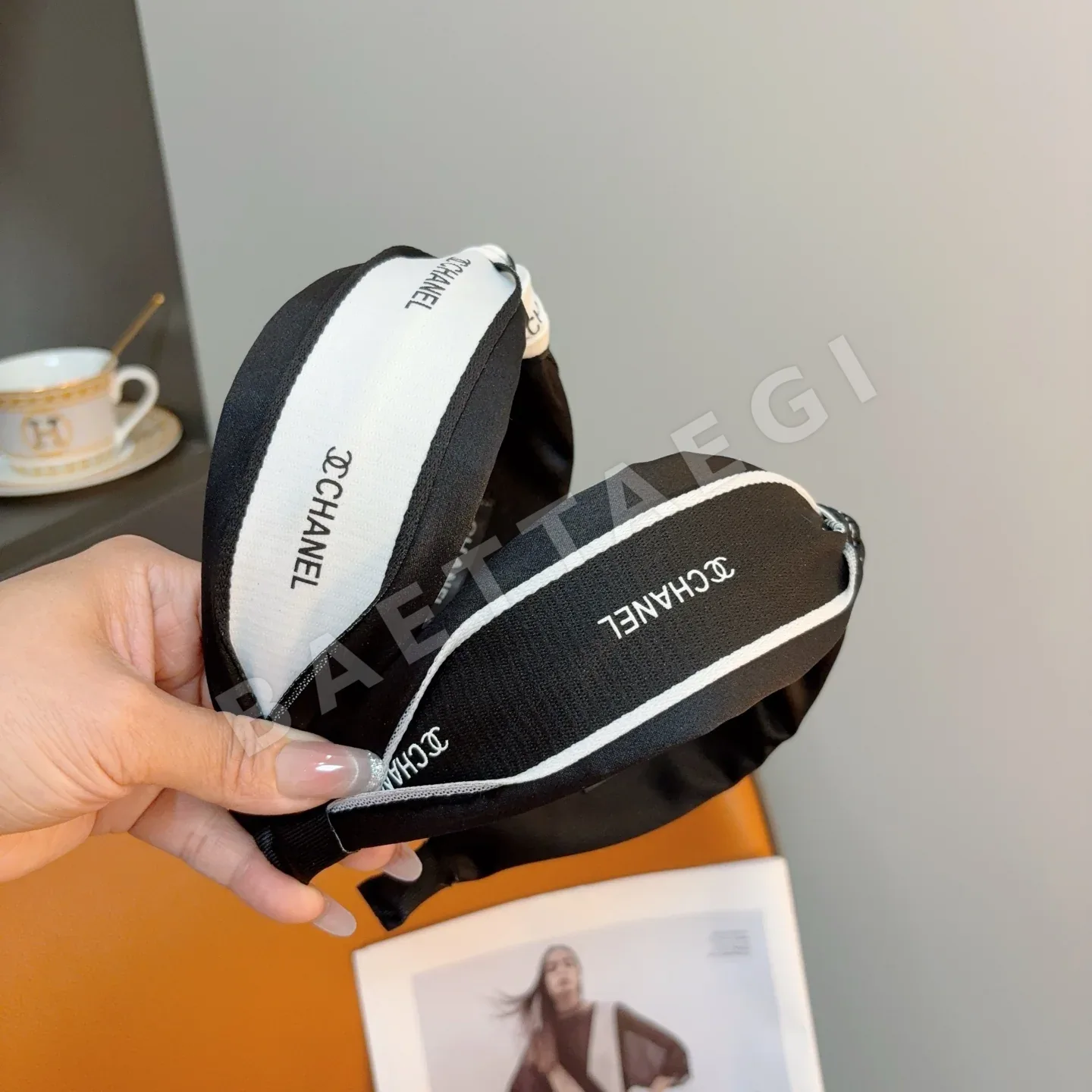 샤넬 더블 C 로고 헤드밴드 182894