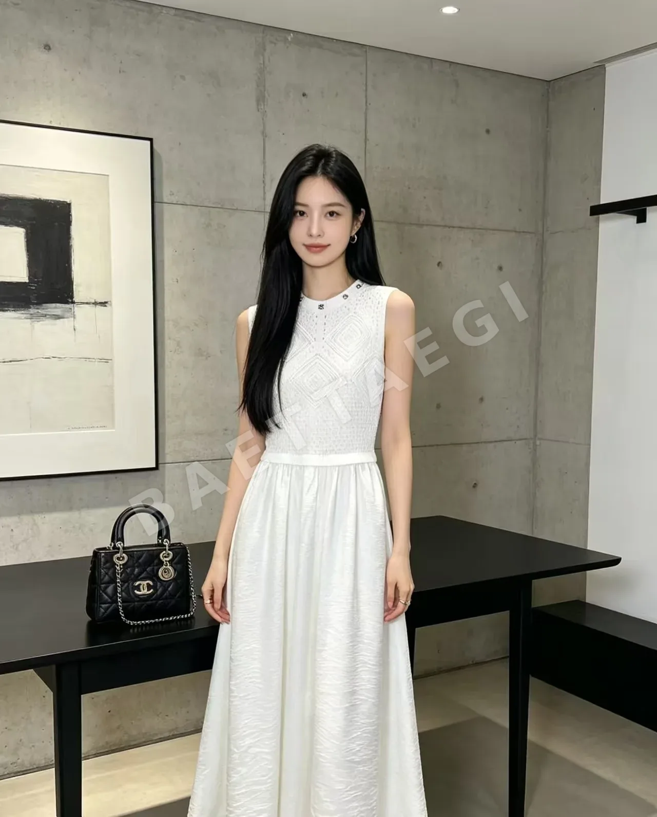 샤넬 패치워크 니트 여성 원피스 104052