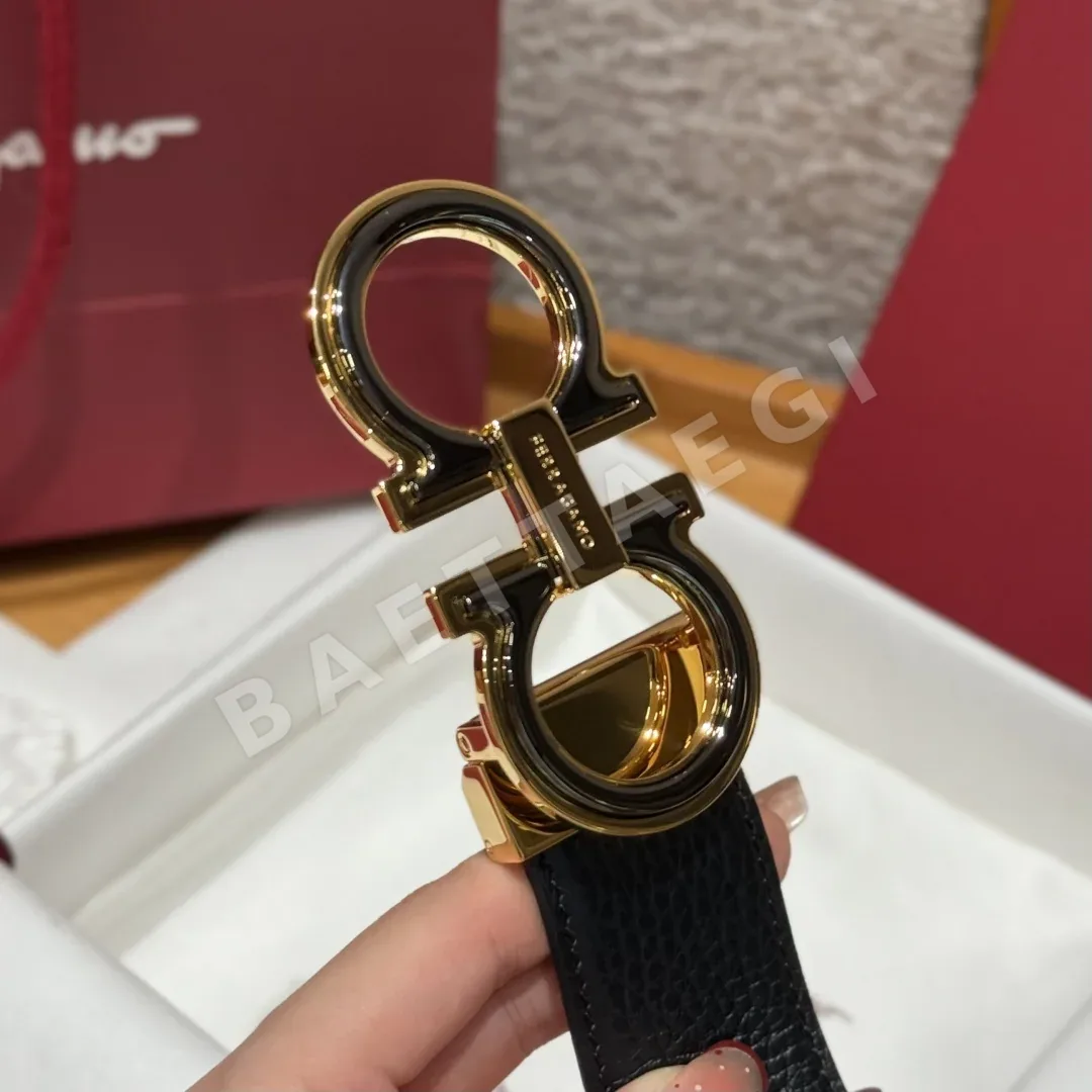 페레가모 간치니 버클 양면 가죽 벨트 상세 이미지 6