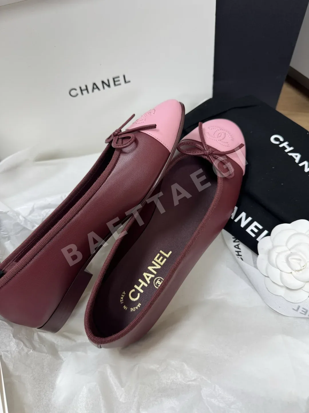 샤넬 플랫 램스킨 더블 C 로고 상세 이미지 4