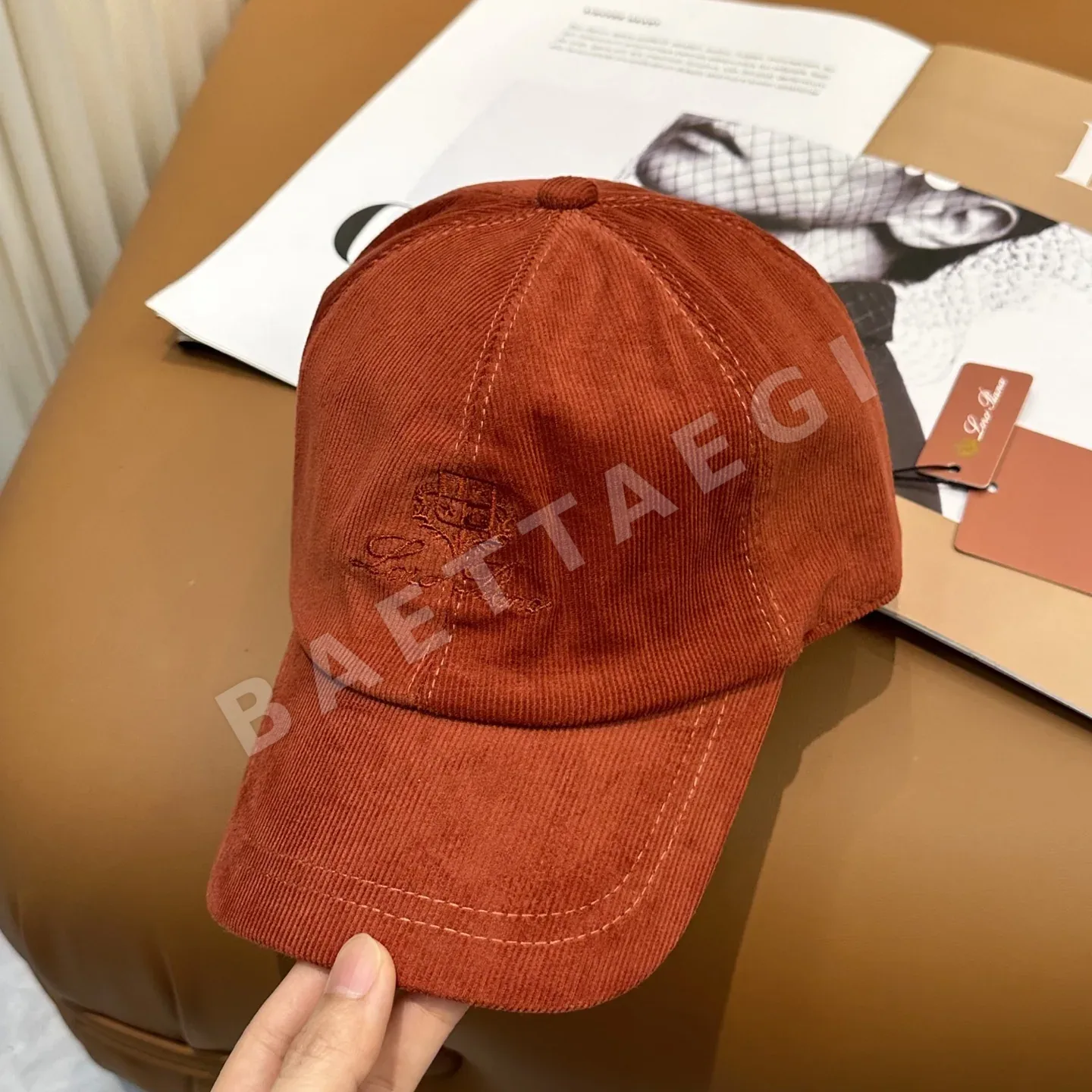로로피아나 코듀로이 베이스볼 캡 상세 이미지 2