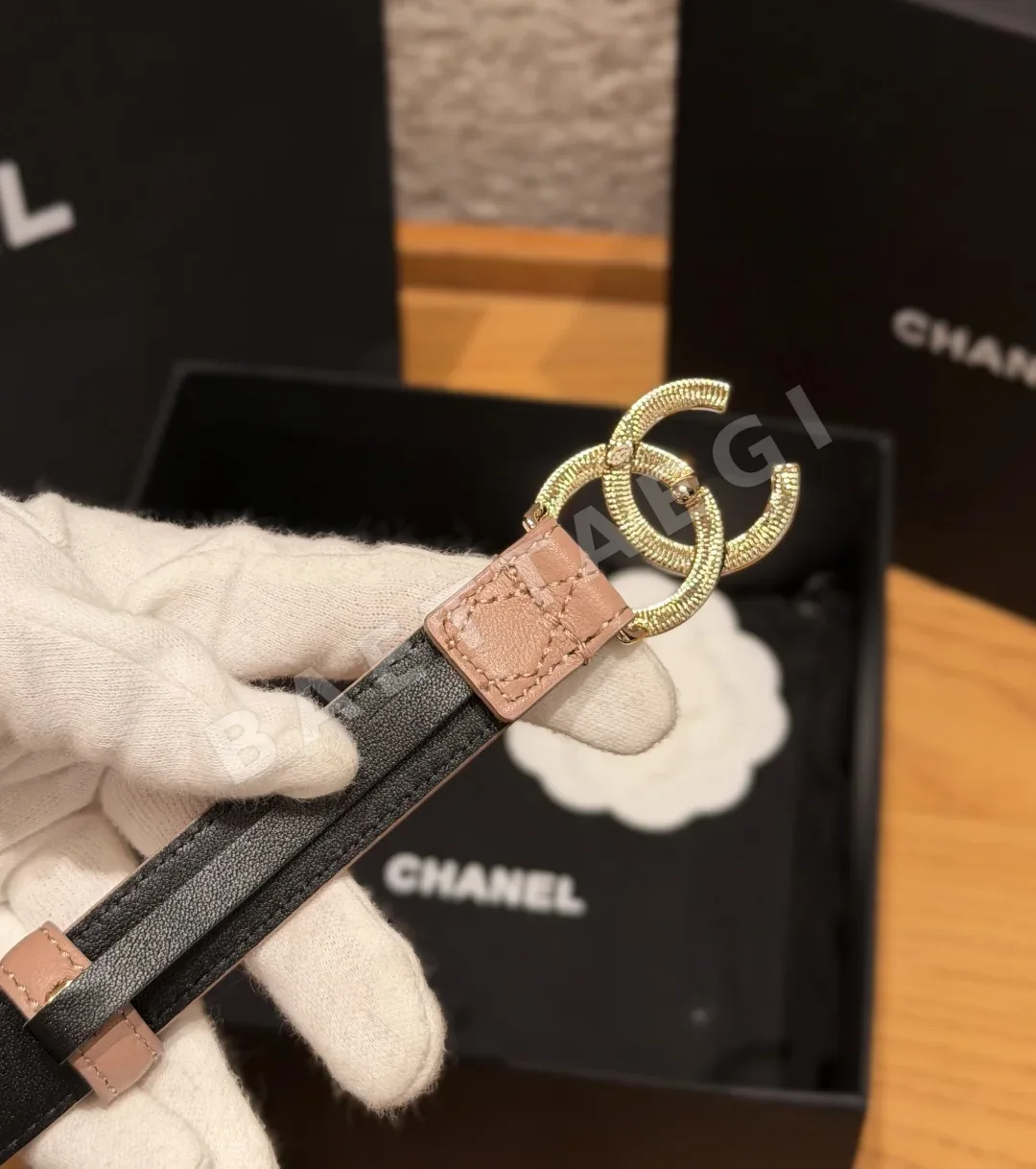 샤넬 퀼팅 램스킨 20mm 벨트 상세 이미지 4