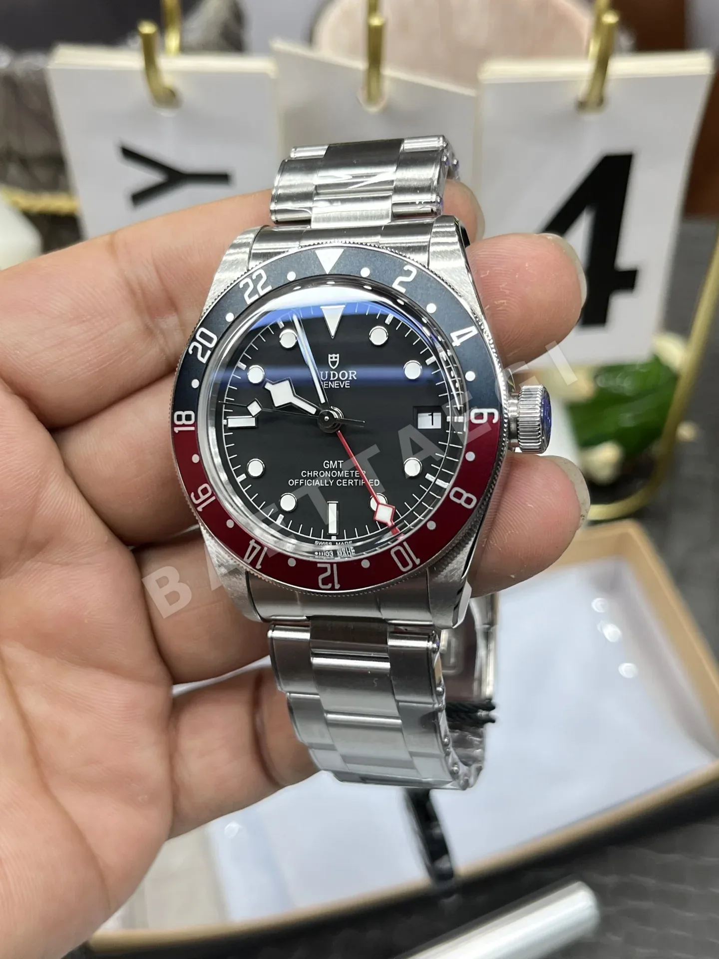 튜더 블랙베이 GMT 레드 블루 베젤 ZF 공장 2836 오토매틱 남성 시계 레플리카 45587 Tudor 상세 이미지 5