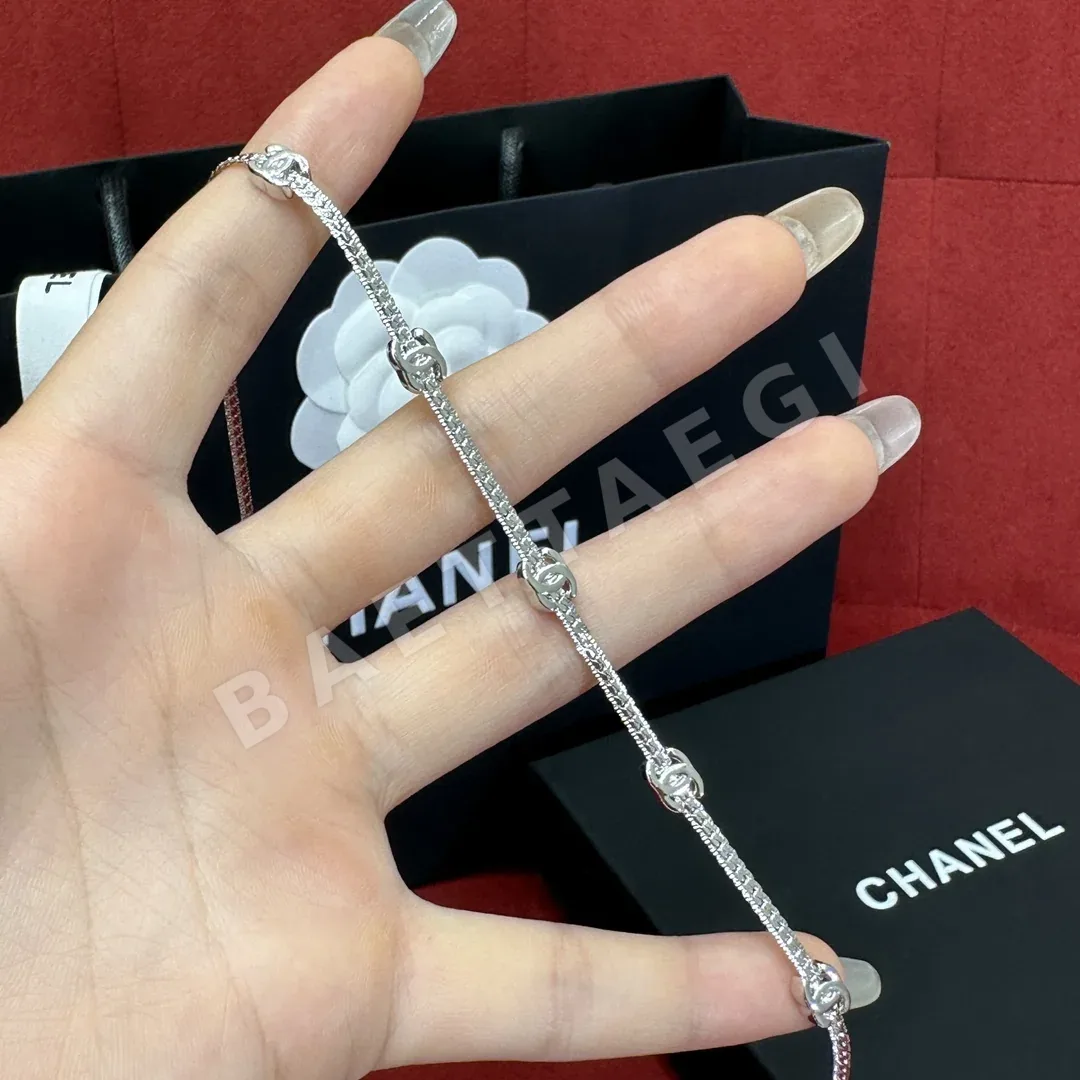 샤넬 스네이크본 체인 플라워 목걸이 상세 이미지 4