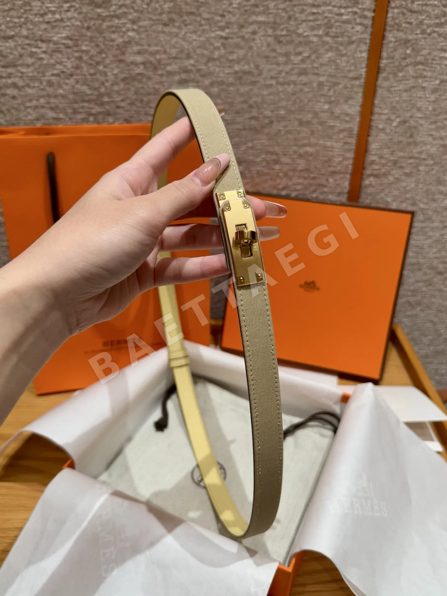 에르메스 H 캔버스 켈리 버클 벨트 상세 이미지 3