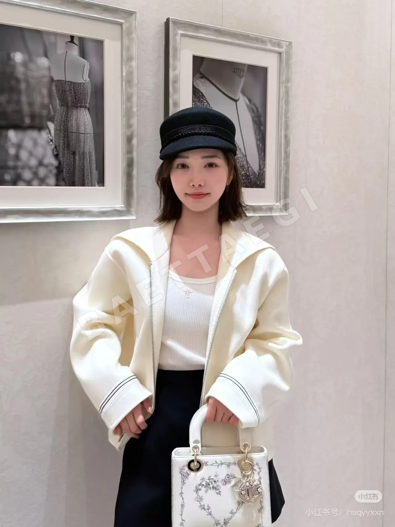 디올 네이비 울 더블페이스 자켓 93295