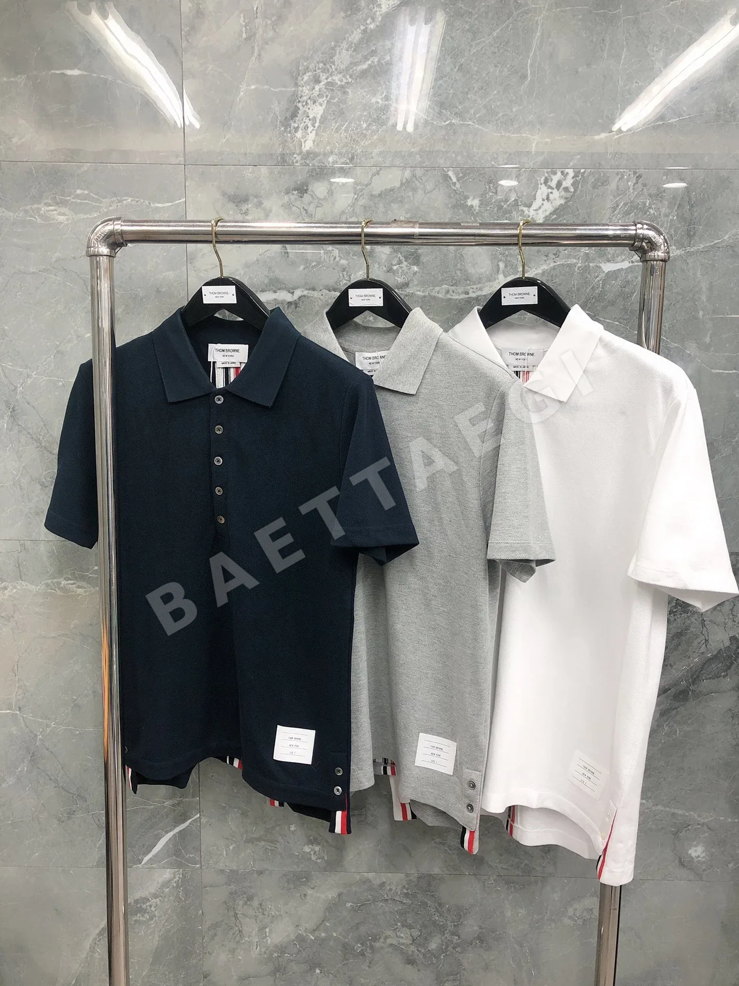 톰브라운 메시 피케 반팔 폴로셔츠 50656