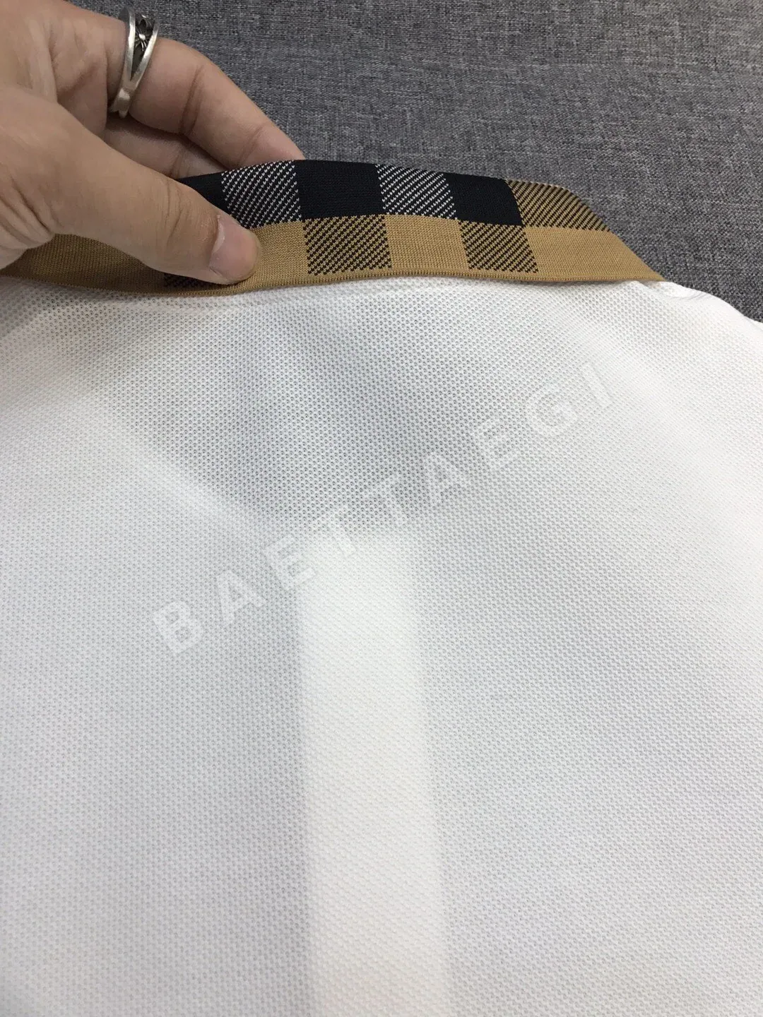 버버리 메시 피케 카라 남성 반팔 셔츠 상세 이미지 5