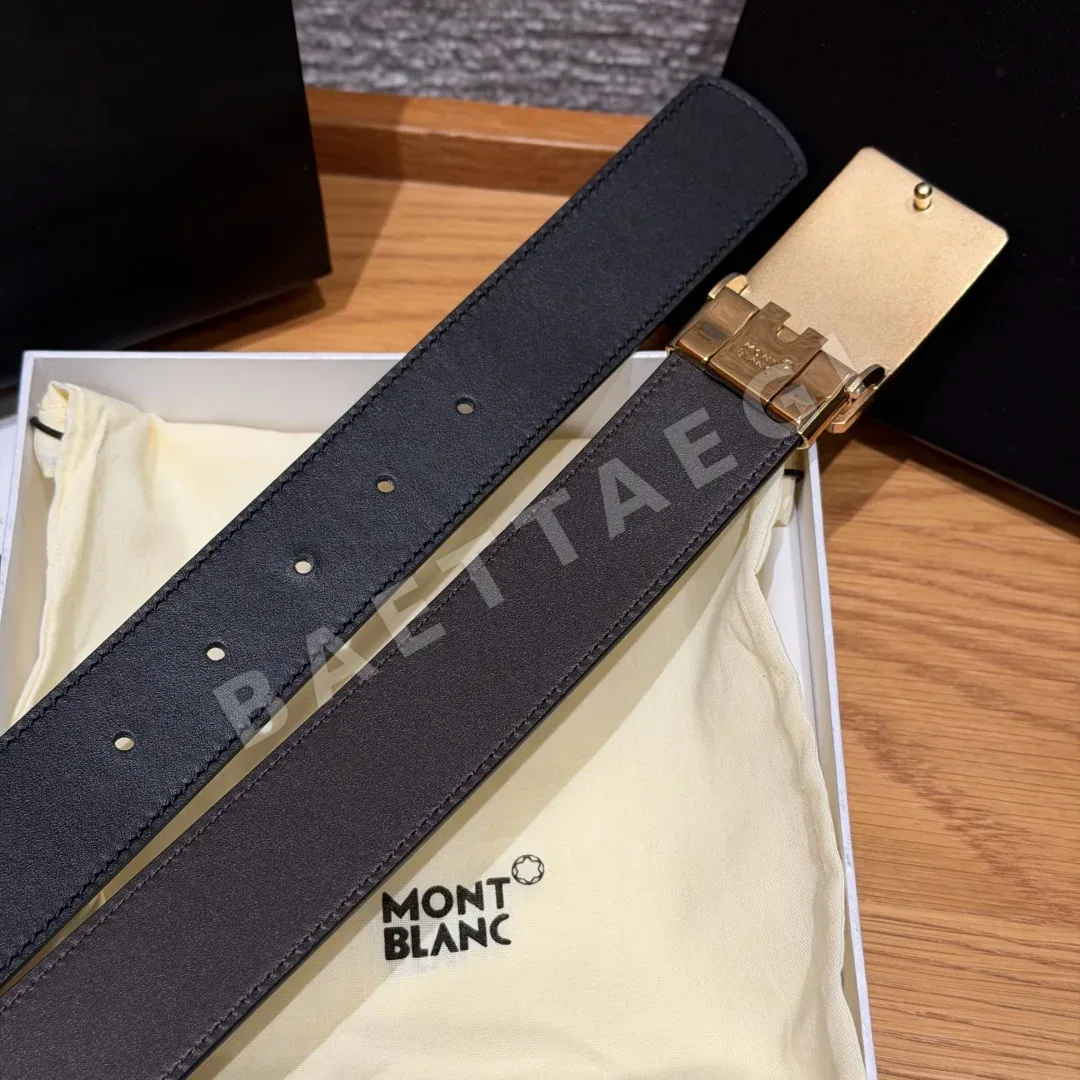 몽블랑 자동 슬라이드 버클 양면 가죽 벨트 상세 이미지 9
