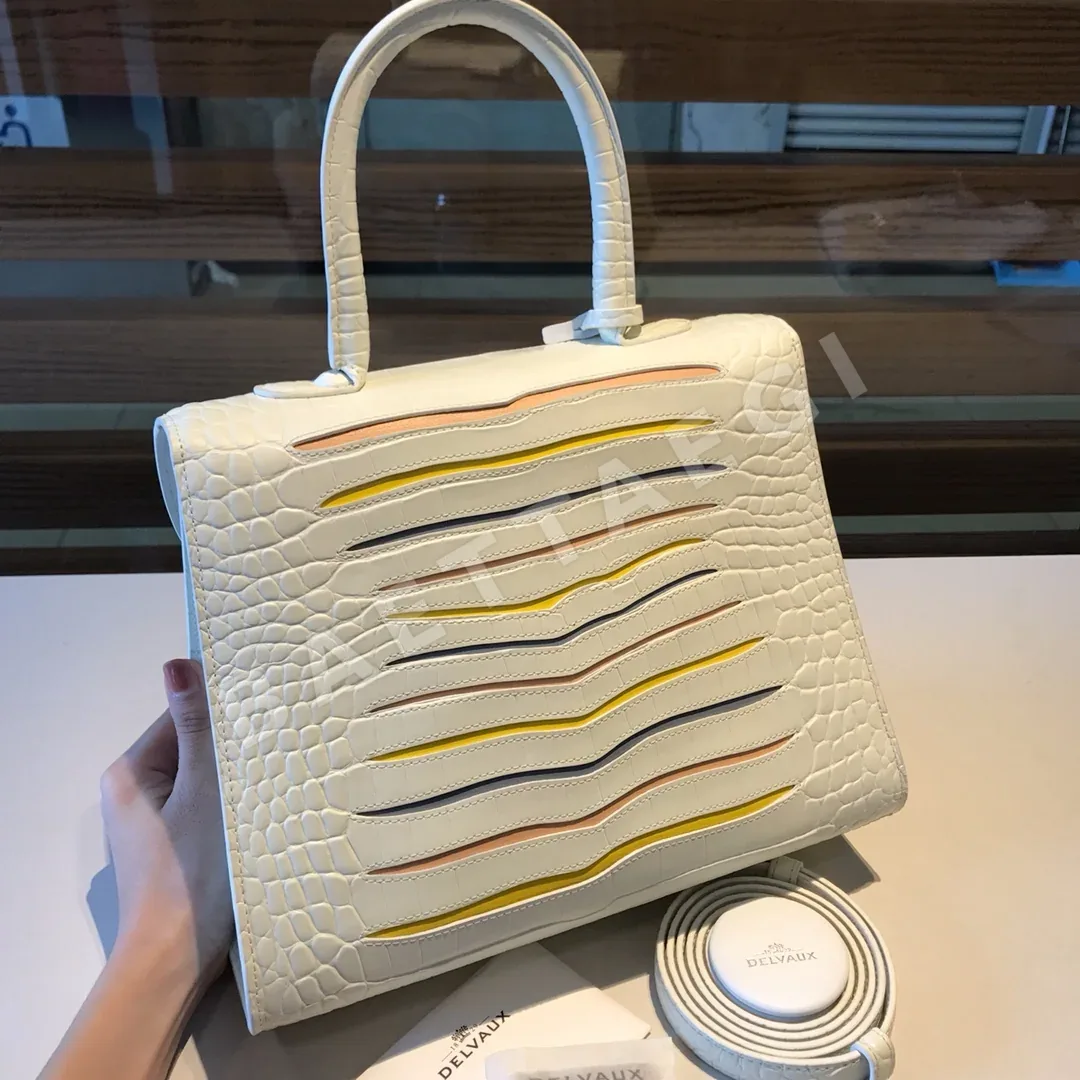 델보 브릴리언트 28 cm 레인보우 맞춤 악어가죽 가방 상세 이미지 2