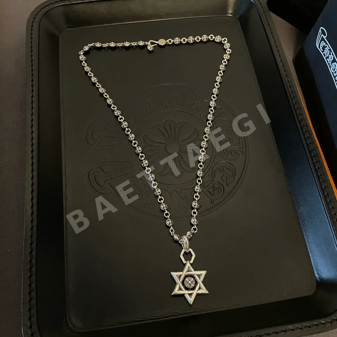 크롬하츠 크로스볼 육각별 펜던트 목걸이 상세 이미지 8