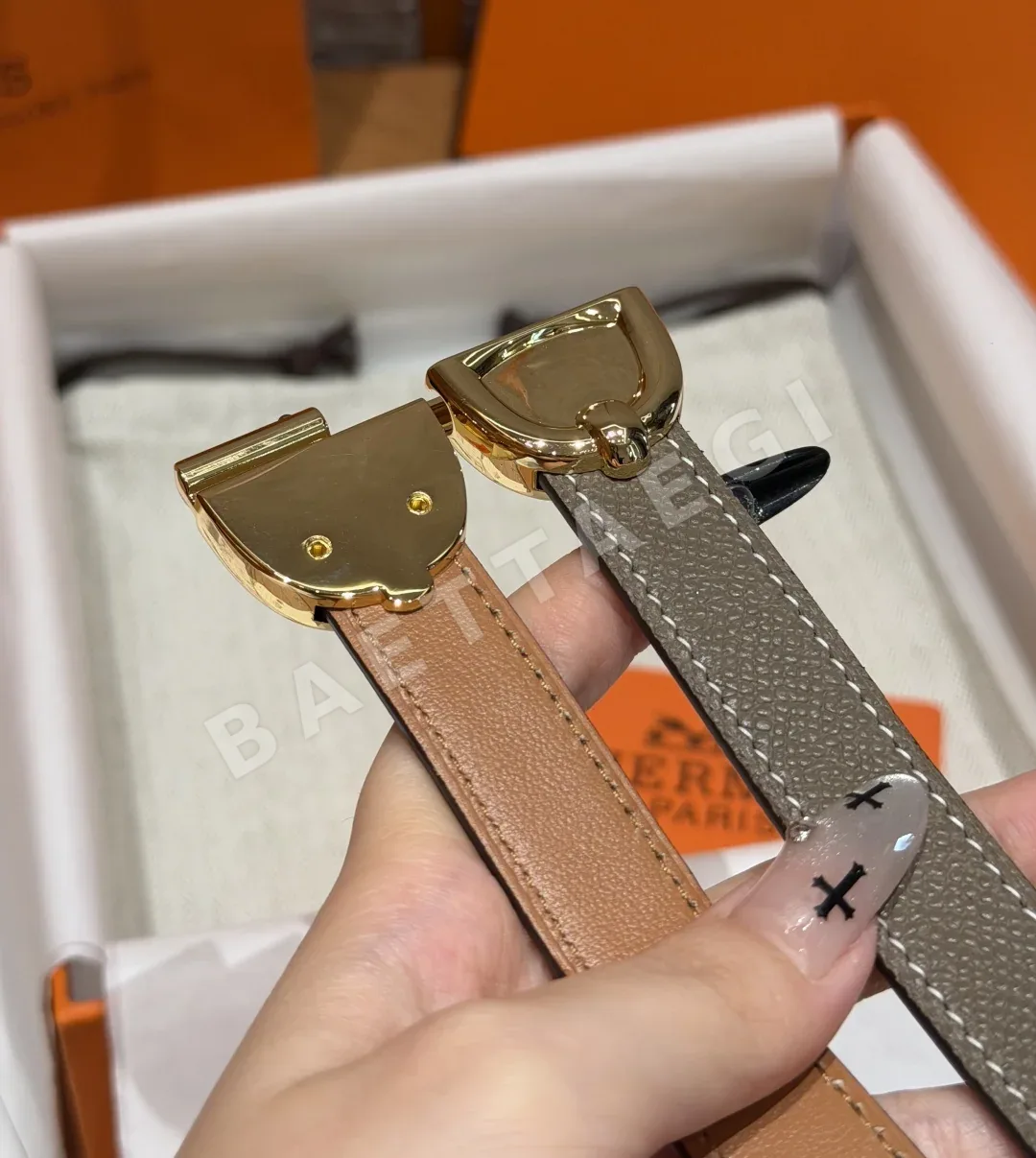 에르메스 H버클 앱송 카프스킨 벨트 상세 이미지 4