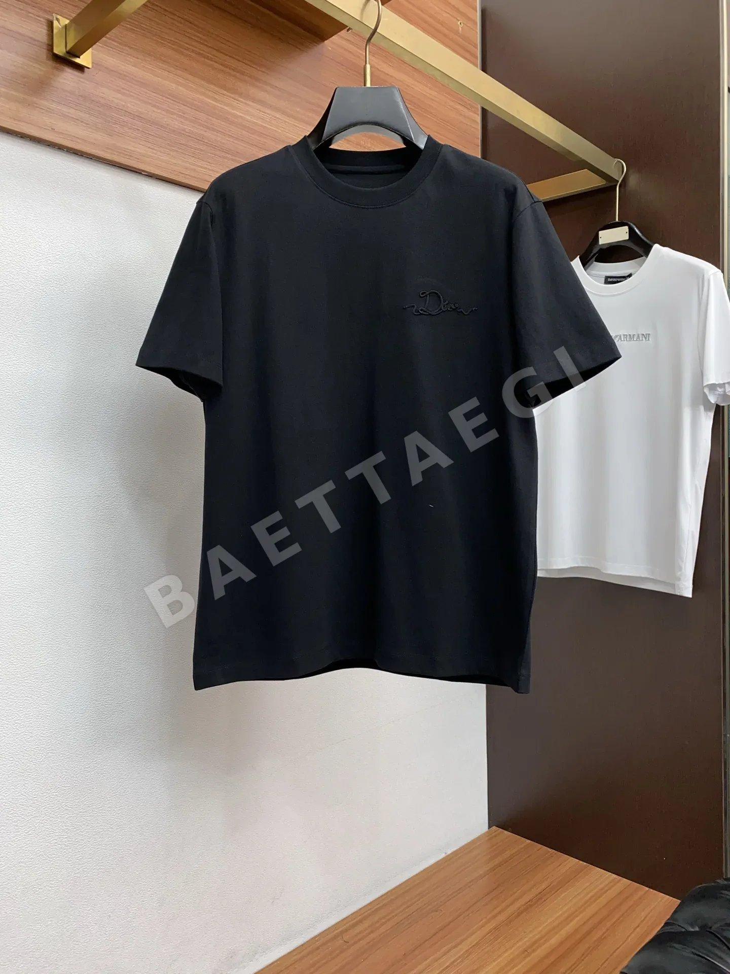 디올 남성 장섬유 코튼 반팔 티셔츠 47240