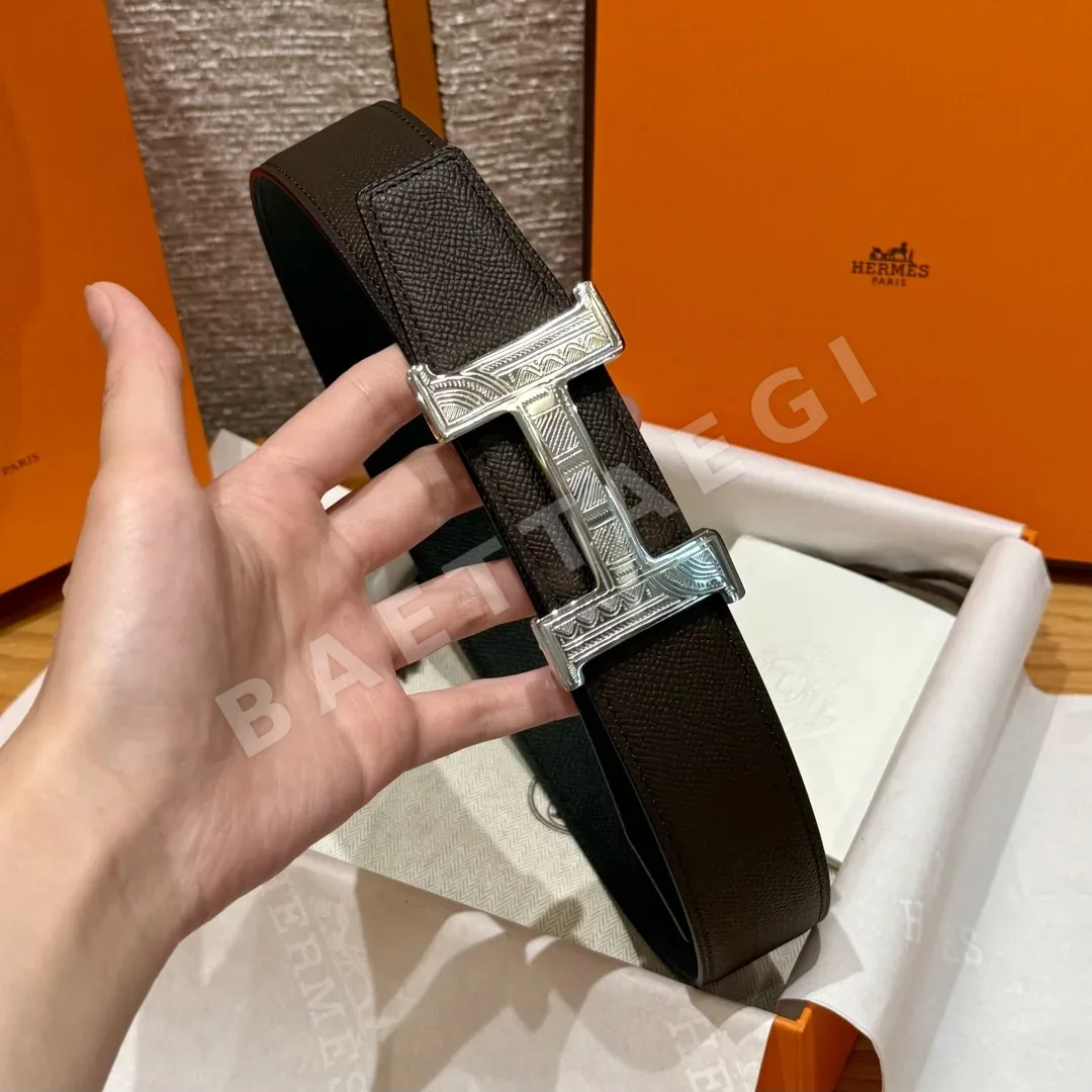 에르메스 홈 투아레그 버클 양면 가죽 벨트 상세 이미지 5