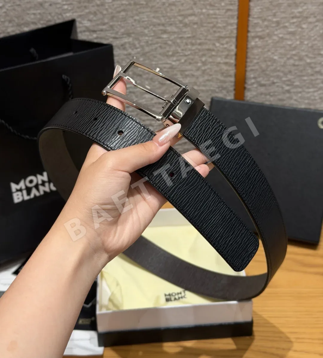 몽블랑 자동 조절 양면 벨트 35mm 상세 이미지 8