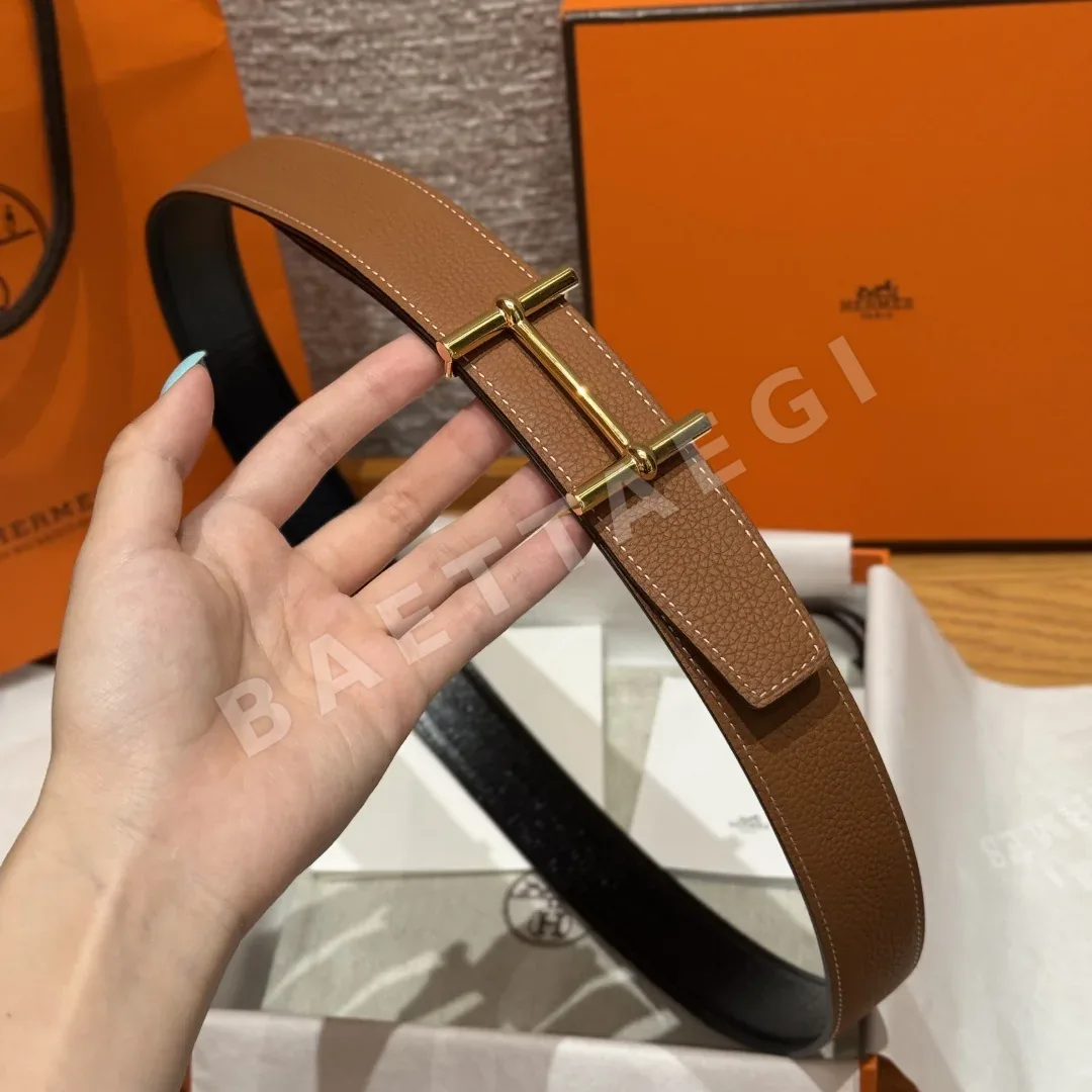 에르메스 당클르 양면 가죽 벨트 상세 이미지 3