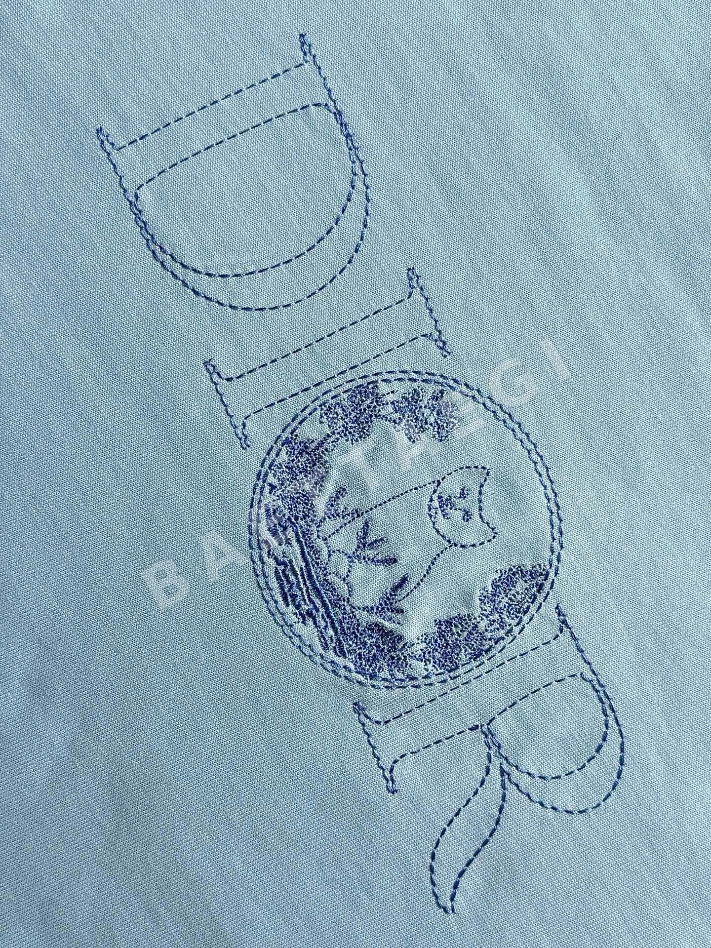 디올 자수 꽃무늬 고양이 반팔 티셔츠 상세 이미지 6