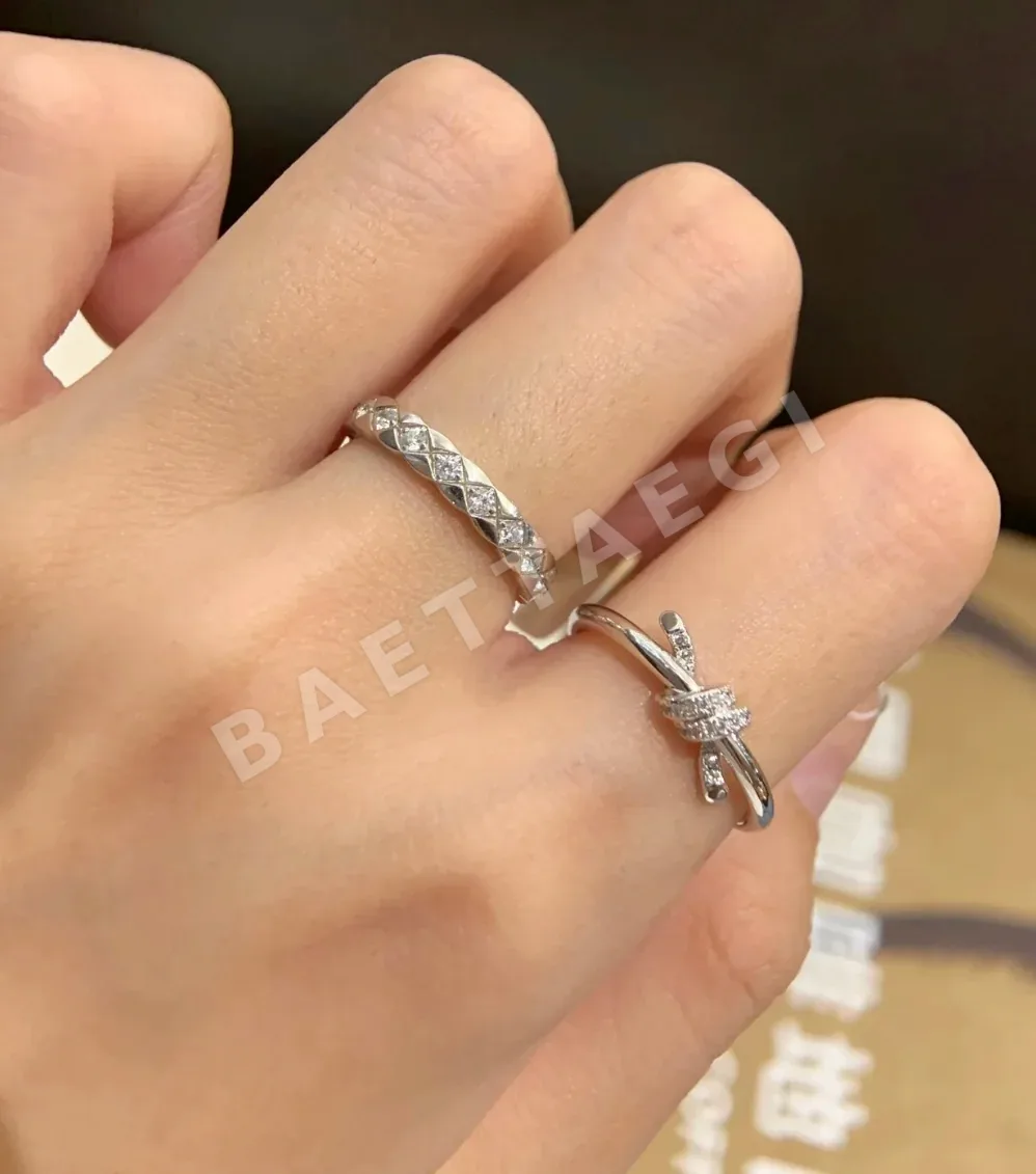 샤넬 나로 퀼팅 큐빅 반지 68814