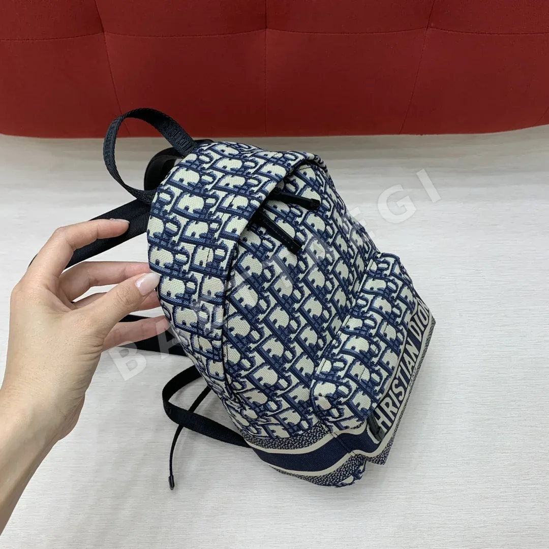 디올 오블리크 블루 테크니컬 패브릭 트래블 백팩 스몰 상세 이미지 3