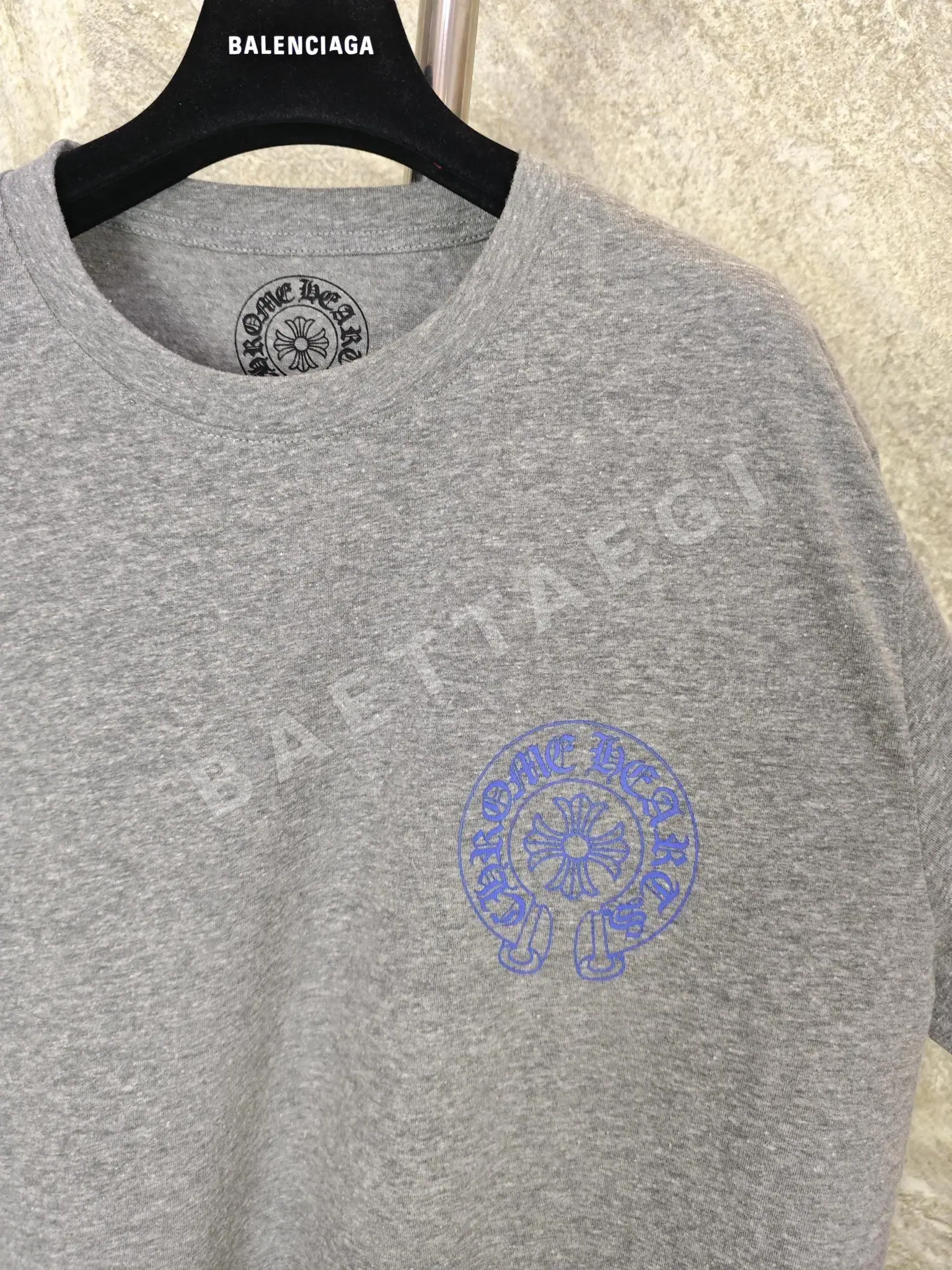 크롬하츠 CH 크로스형 꽃무늬 남성 반팔 티셔츠 상세 이미지 4