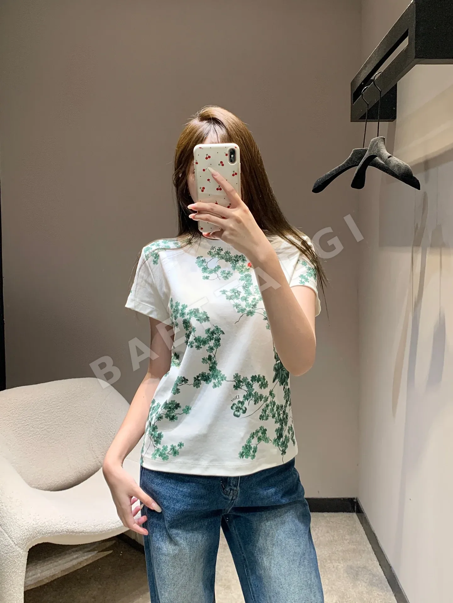 디올 꽃무늬 크루넥 코튼 반팔 티셔츠 상세 이미지 9