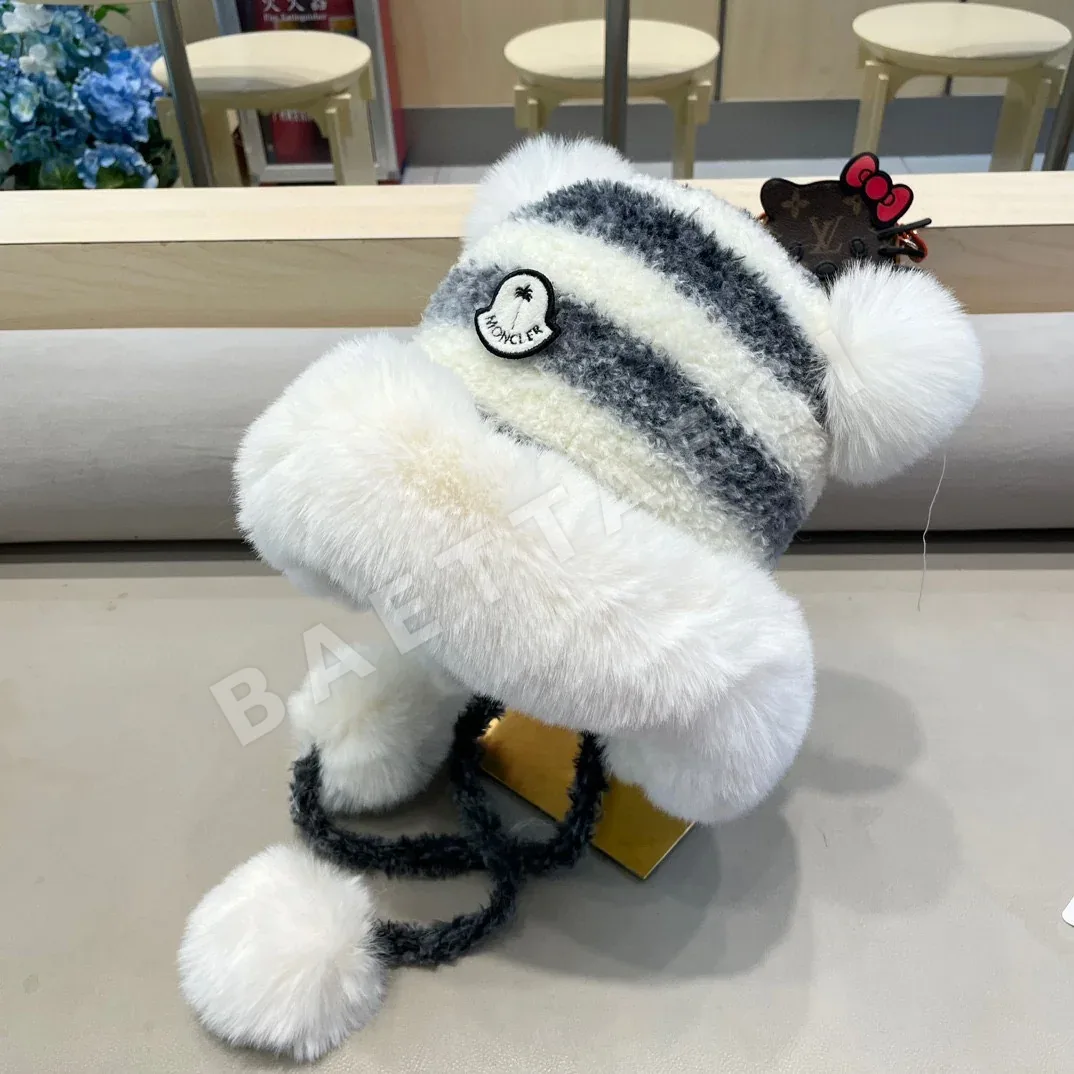 몽클레르 컬러블록 스트라이프 플리스 모자 상세 이미지 9