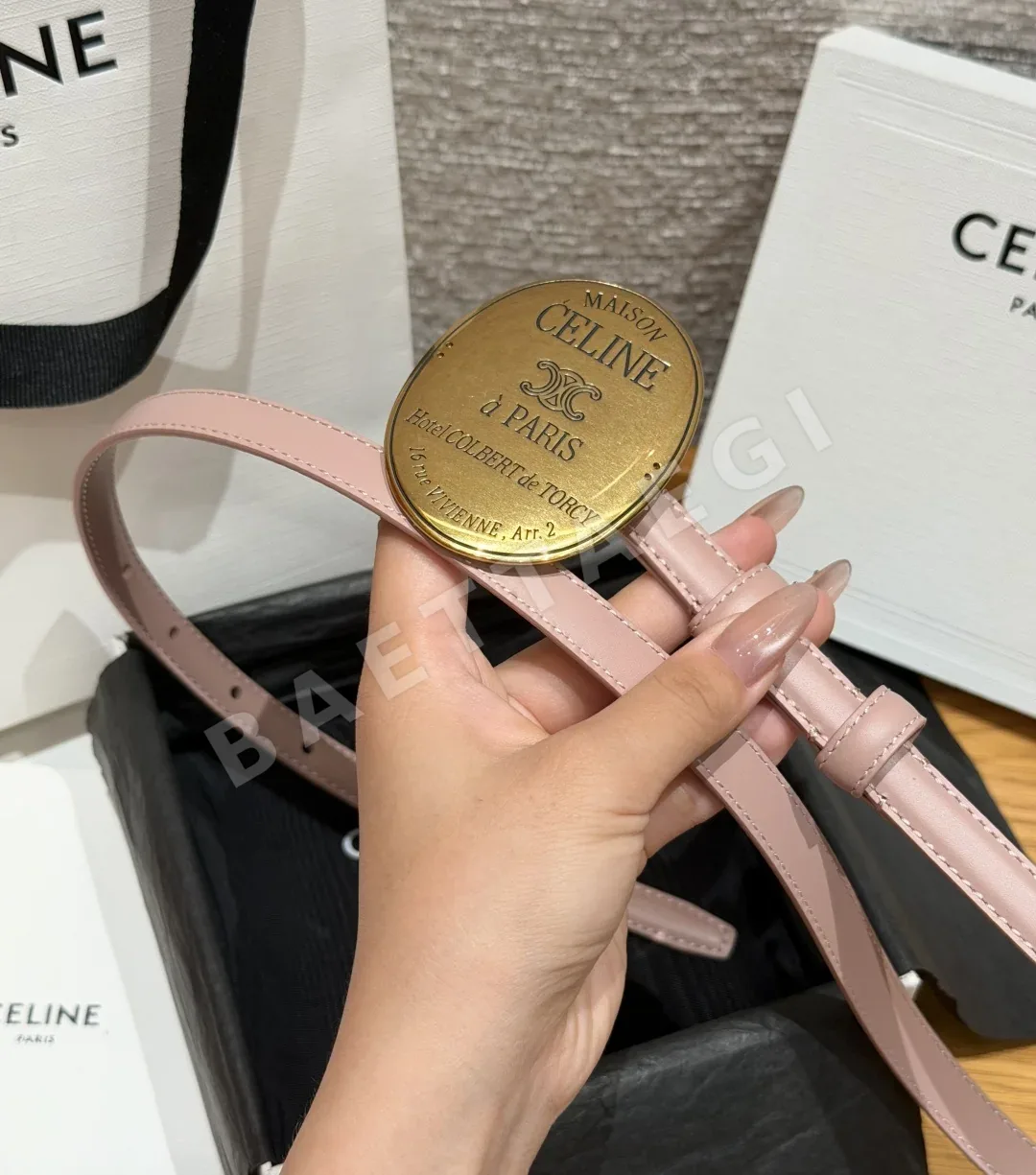 셀린느 MAISON 13mm 골드 버클 슬림 벨트 상세 이미지 7