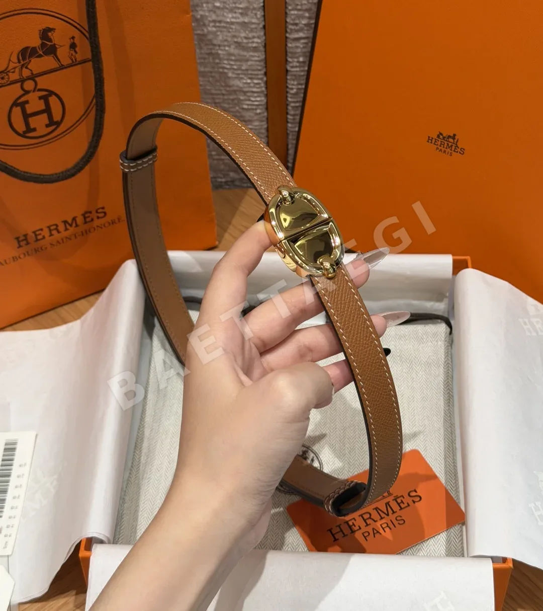 에르메스 H 버클 앱송 가죽 벨트 상세 이미지 2