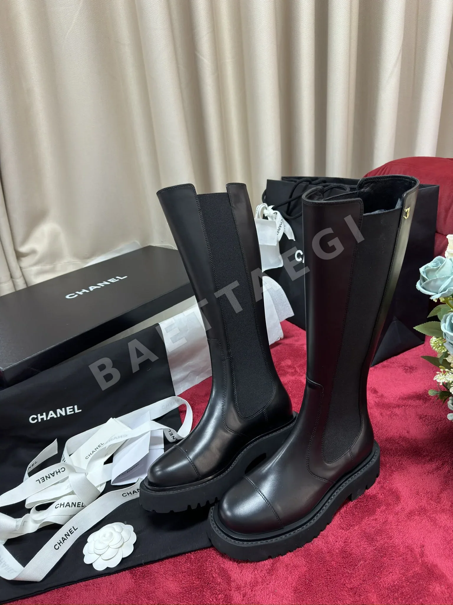 샤넬 24B 두꺼운 밑창 라이딩 부츠 상세 이미지 3