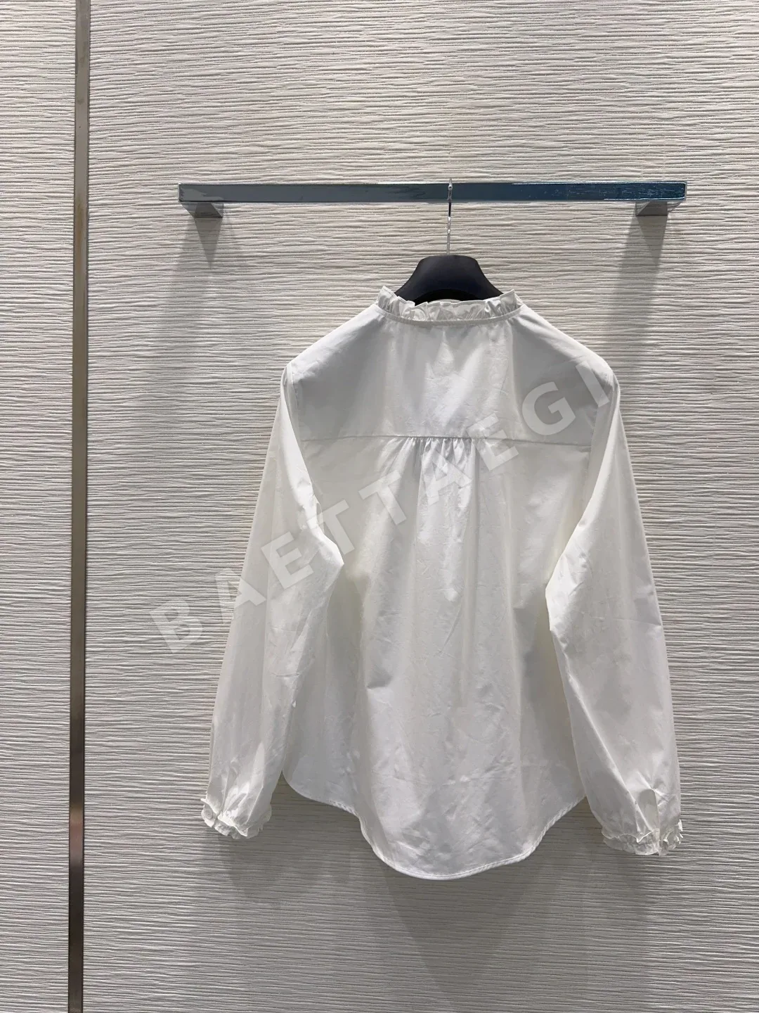 디올 라운드넥 레이스 소매 블라우스 여성 셔츠 상세 이미지 9
